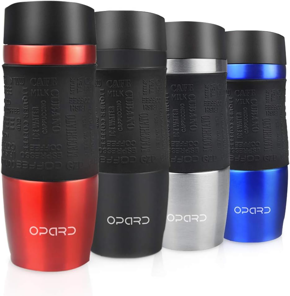 Opard Travel Coffee Cup, Special Leakproof 350ml(12oz) Double-Walled Vacuum Insu...