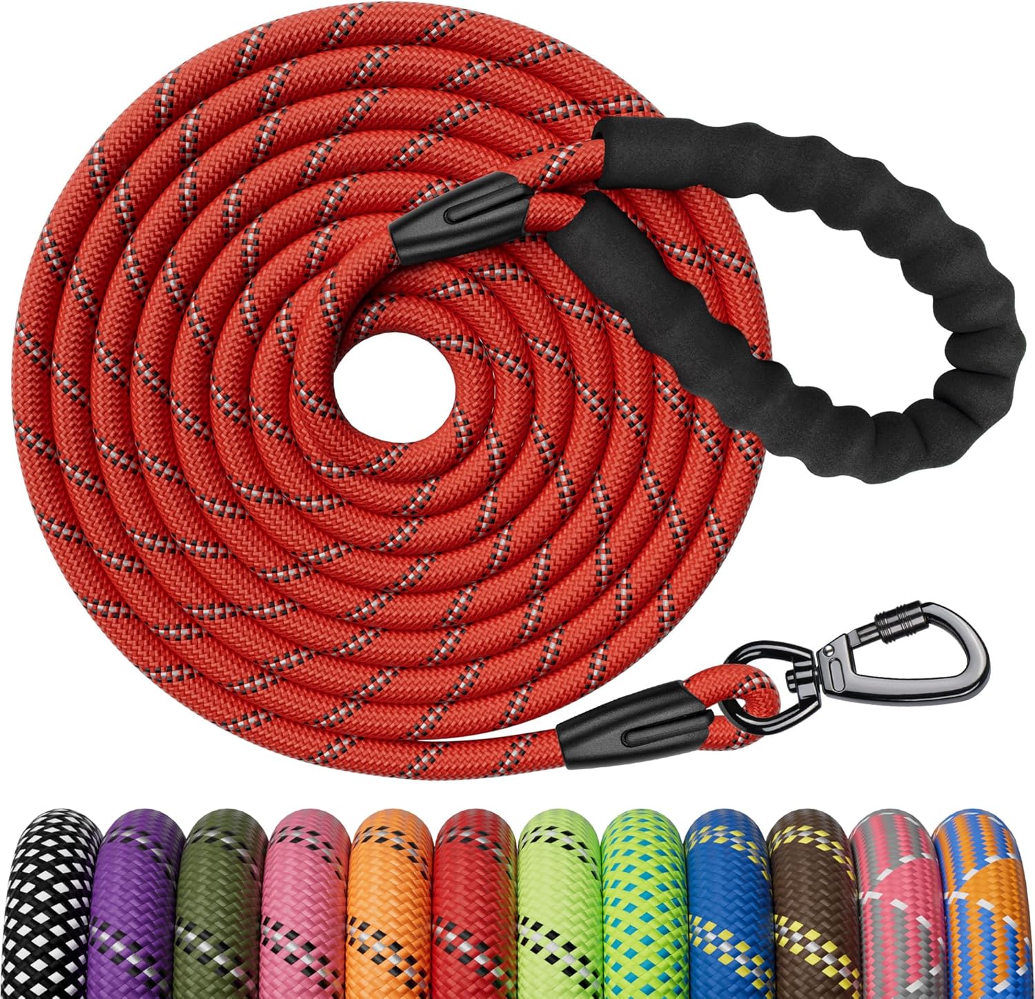 Kdsvakd Rope Dog Lead, Strong Dog Lead With Swivel Lockable Hook And Soft Padded...