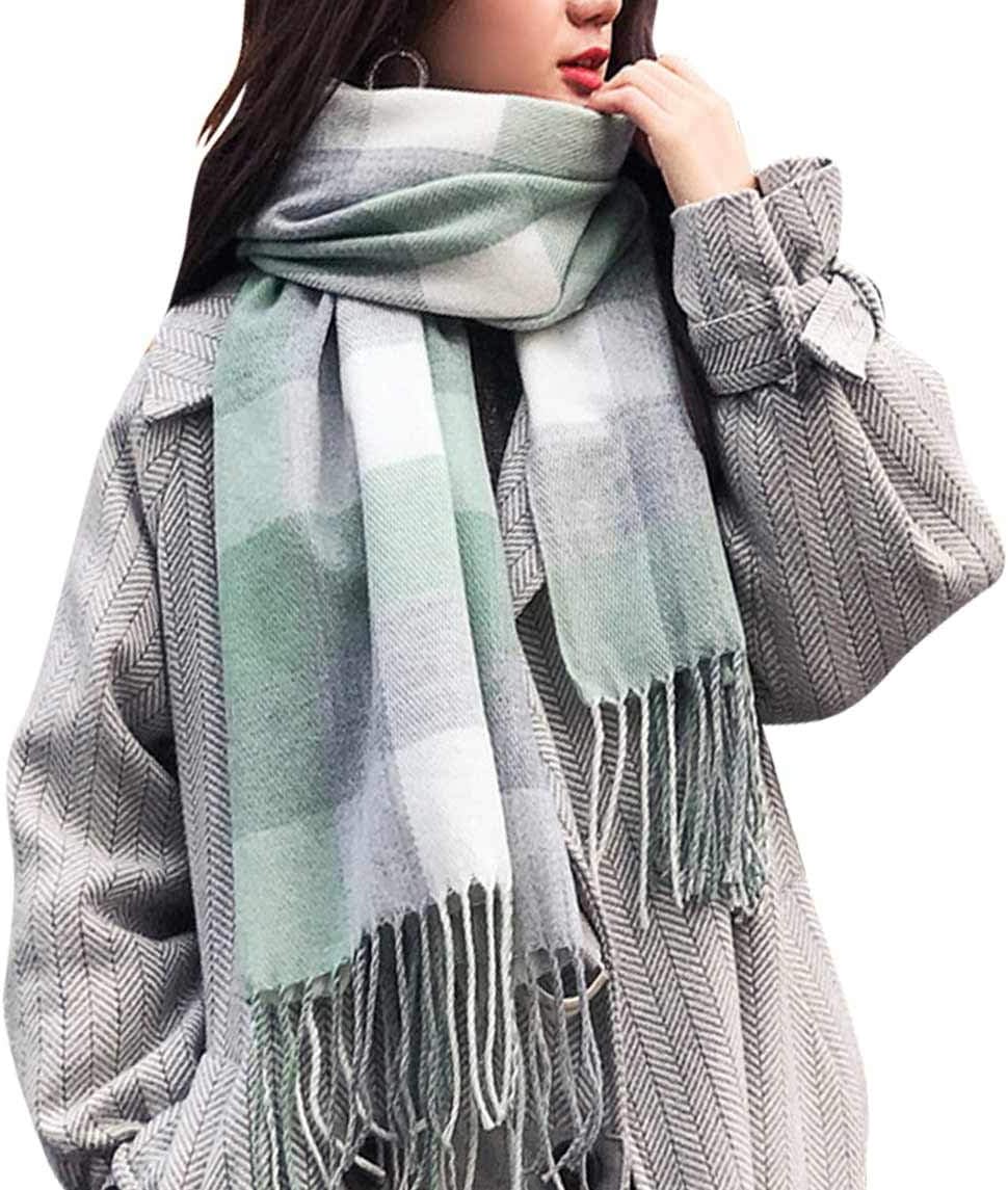 heekpek Winter Long Soft Warm Tartan Check Scarves Wraps for women Wool Spinning...