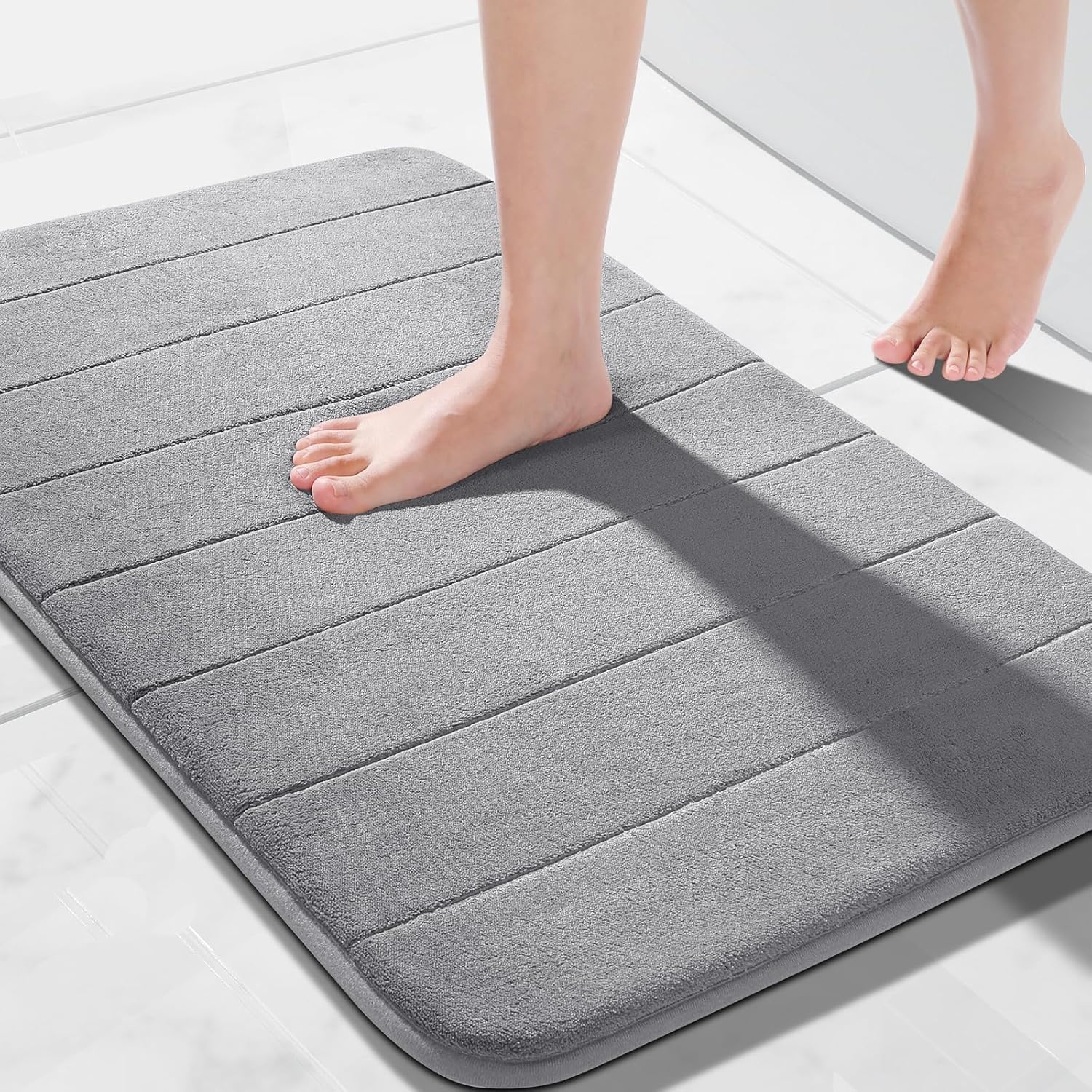 Yimobra Memory Foam Bath Mat 51 x 81 cm, Non Slip Bathroom Shower Mats, Soft and...