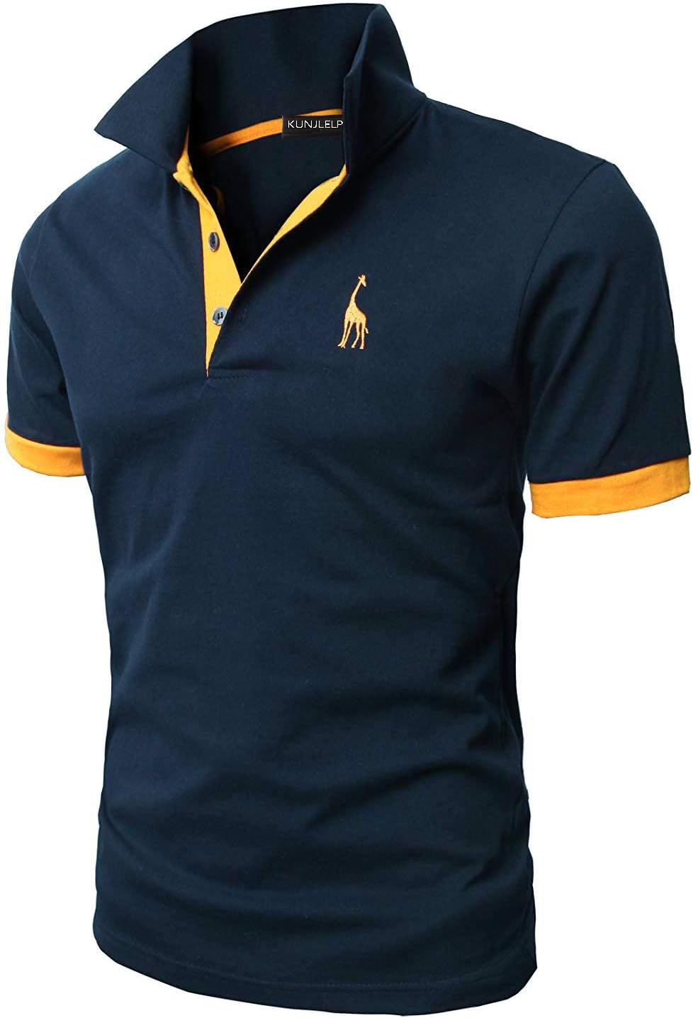 KUNJLELP Men's Polo Shirt, Special Regular-Fit Cotton Pique Polo Shirt for Golf,...