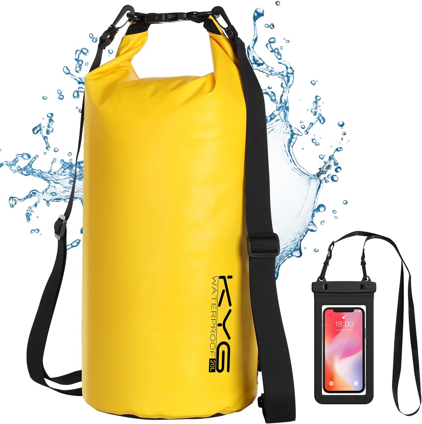 KYG Waterproof Dry Bags,5L/10L/20L for Kayaking/Boating/Canoeing/Fishing/Rafting...