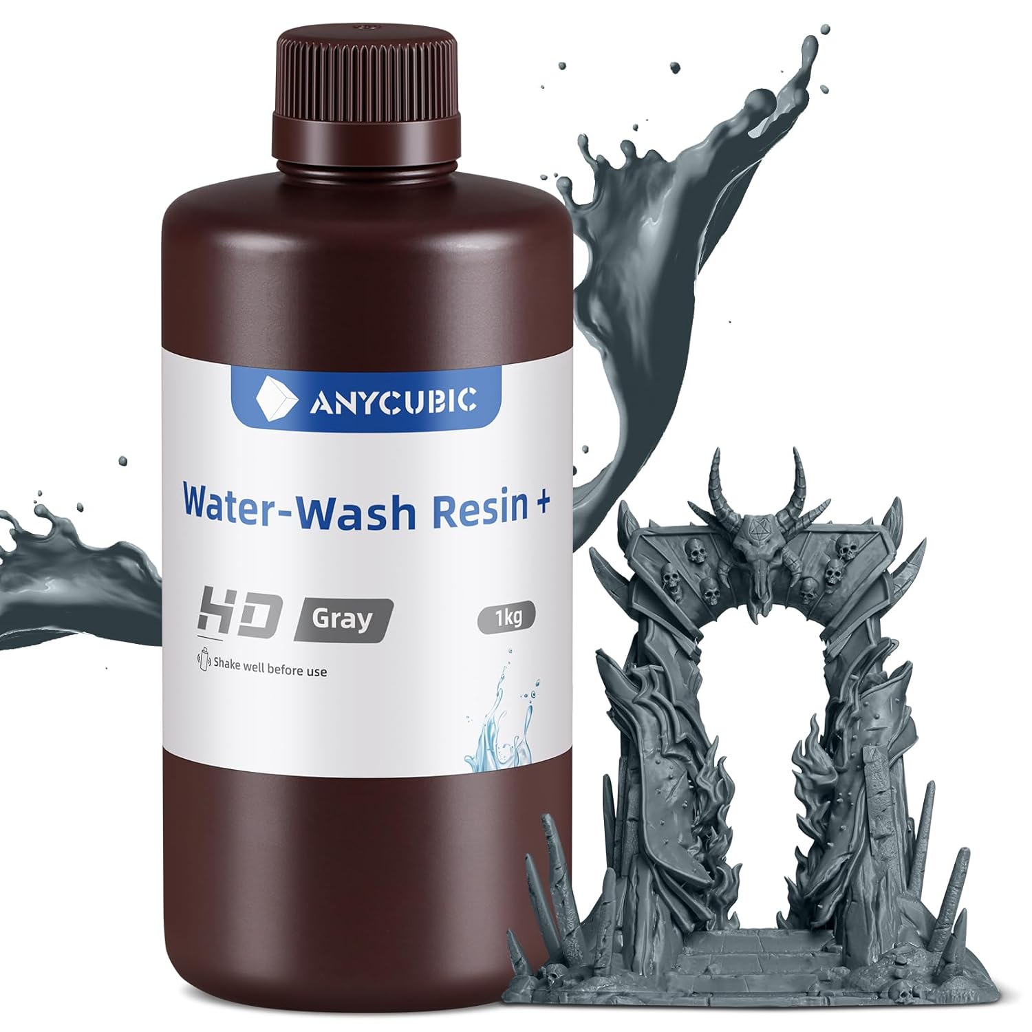 ANYCUBIC Water Washable 3D Printer Resin, Special High Precision UV-Curing 3D Re...