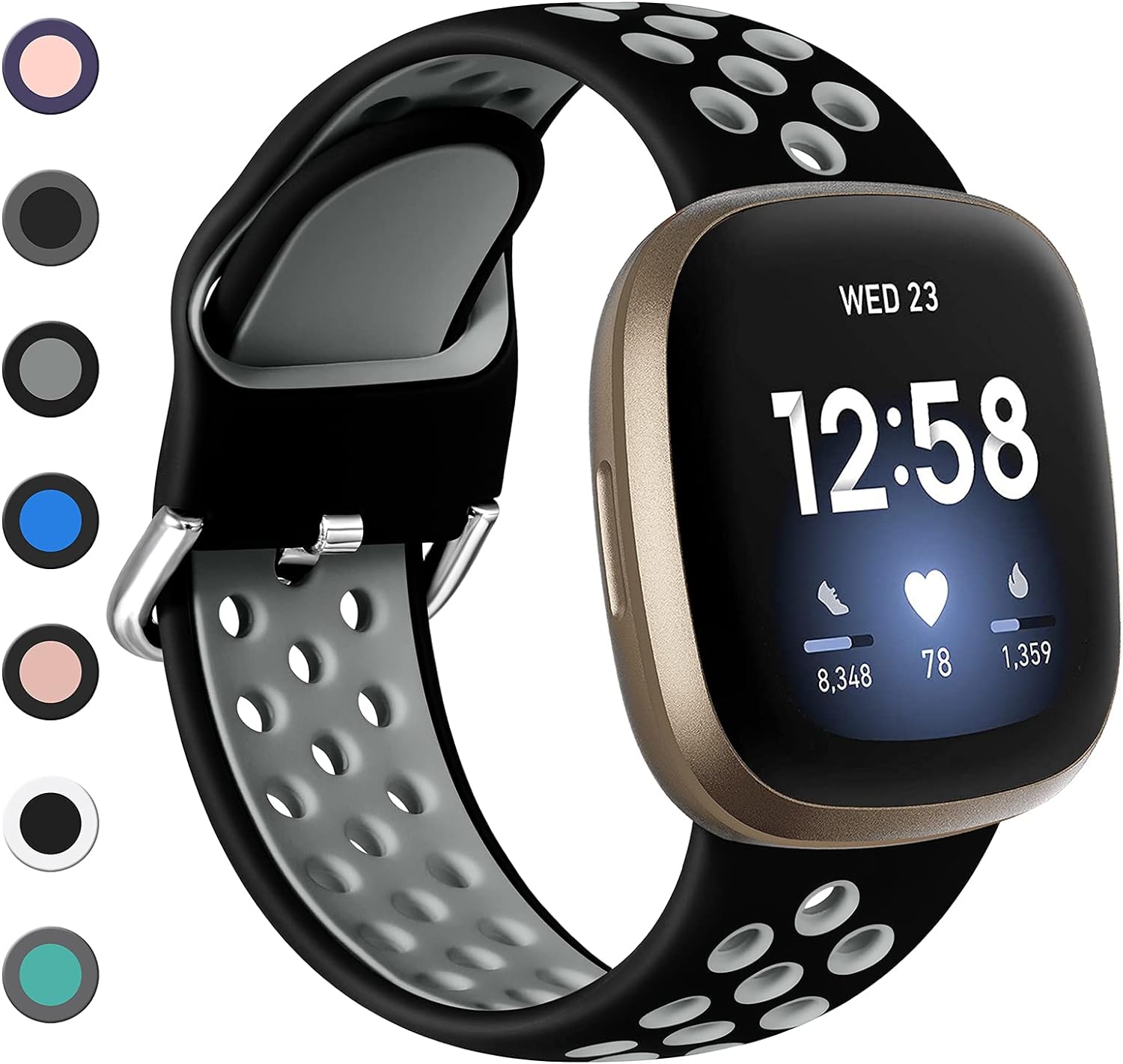 Dirrelo Strap Compatible with Fitbit Versa 3 Strap/Fitbit Sense Strap/Fitbit Ver...