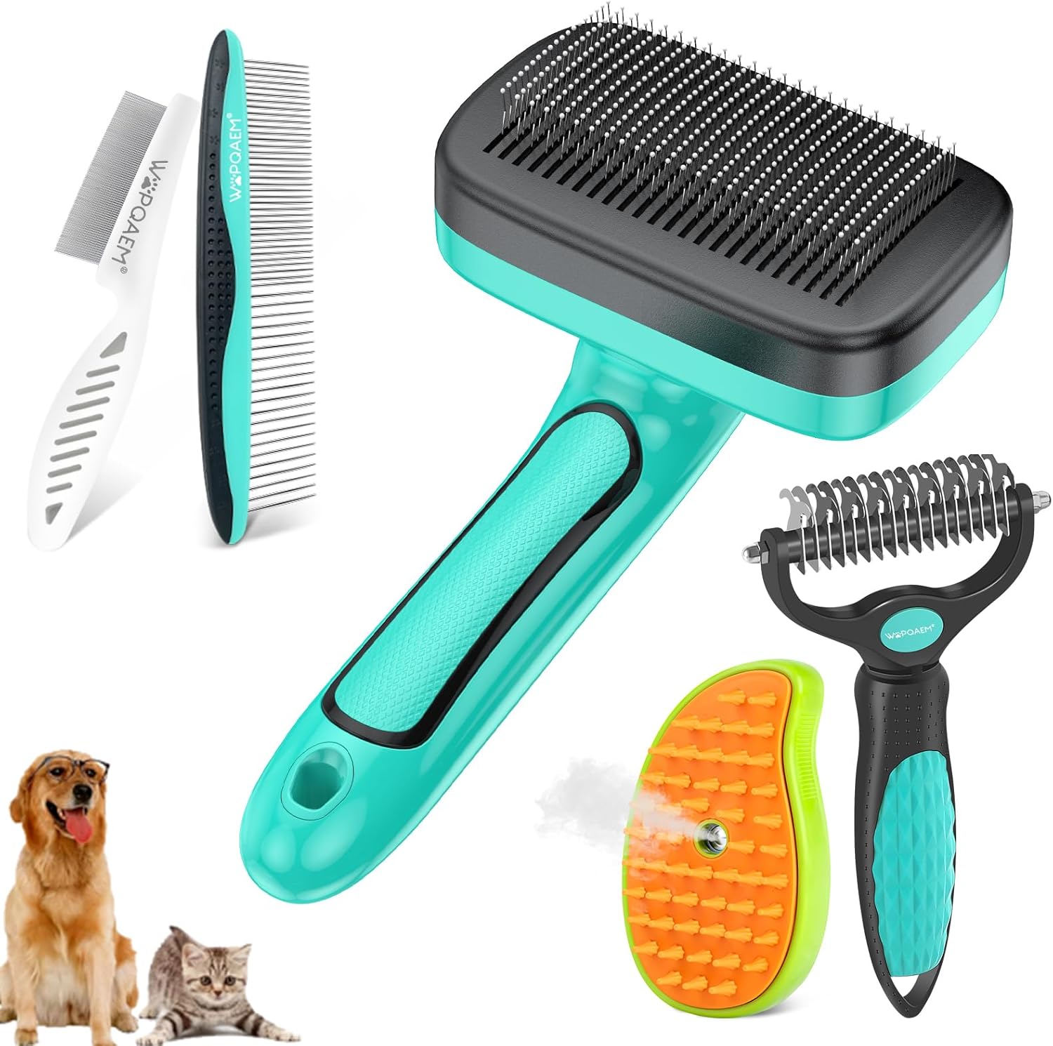 WOPQAEM Dog Brush, Special Pet Grooming Kit with Shedding Short Long Haired Cats...