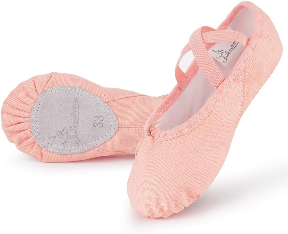 Soudittur Ballet Shoes Girls Dance Slippers Canvas Gymnastic Yoga Shoes Split So...