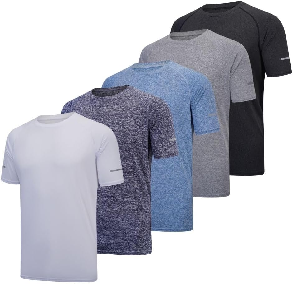 fovdtaa 5 Pack Mens Short Sleeve Crew Neck, Special Gym T-Shirt for Workout, Sus...