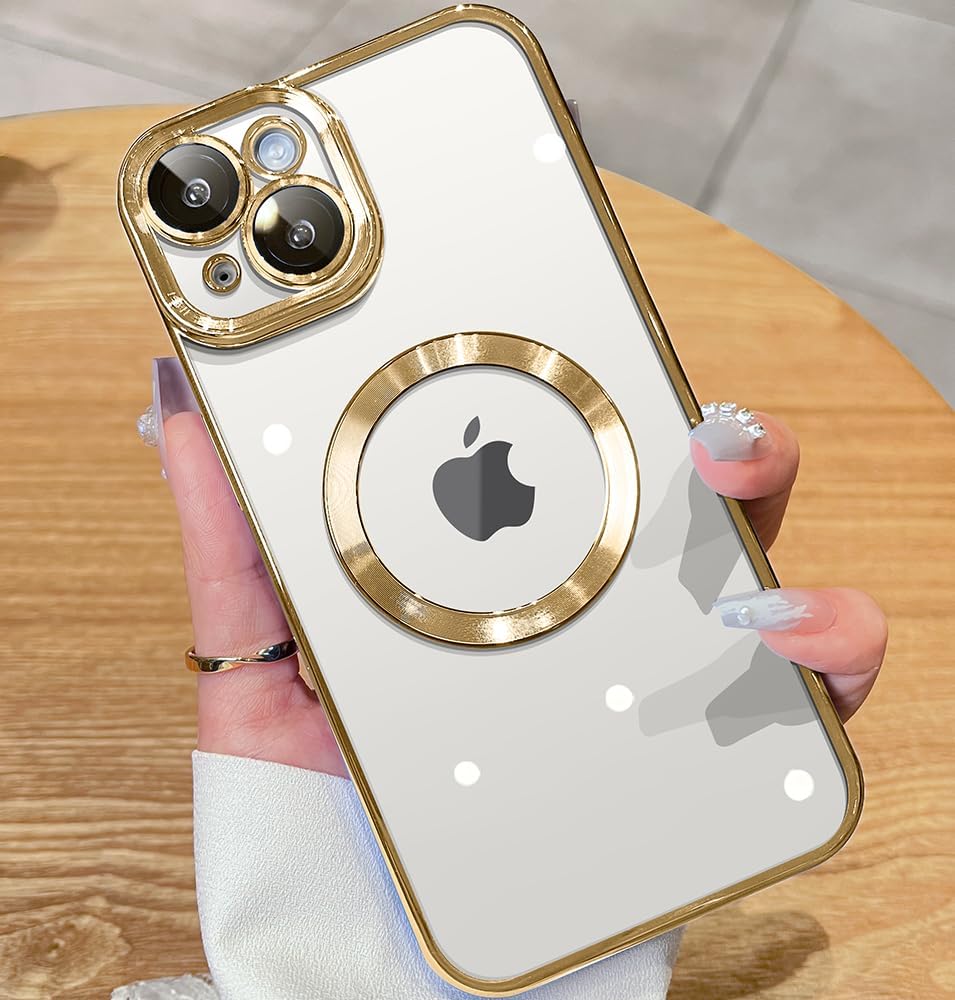 JUESHITUO for iPhone 14 Case with Integrated Camera Lens Protection [TOP N56 Mag...