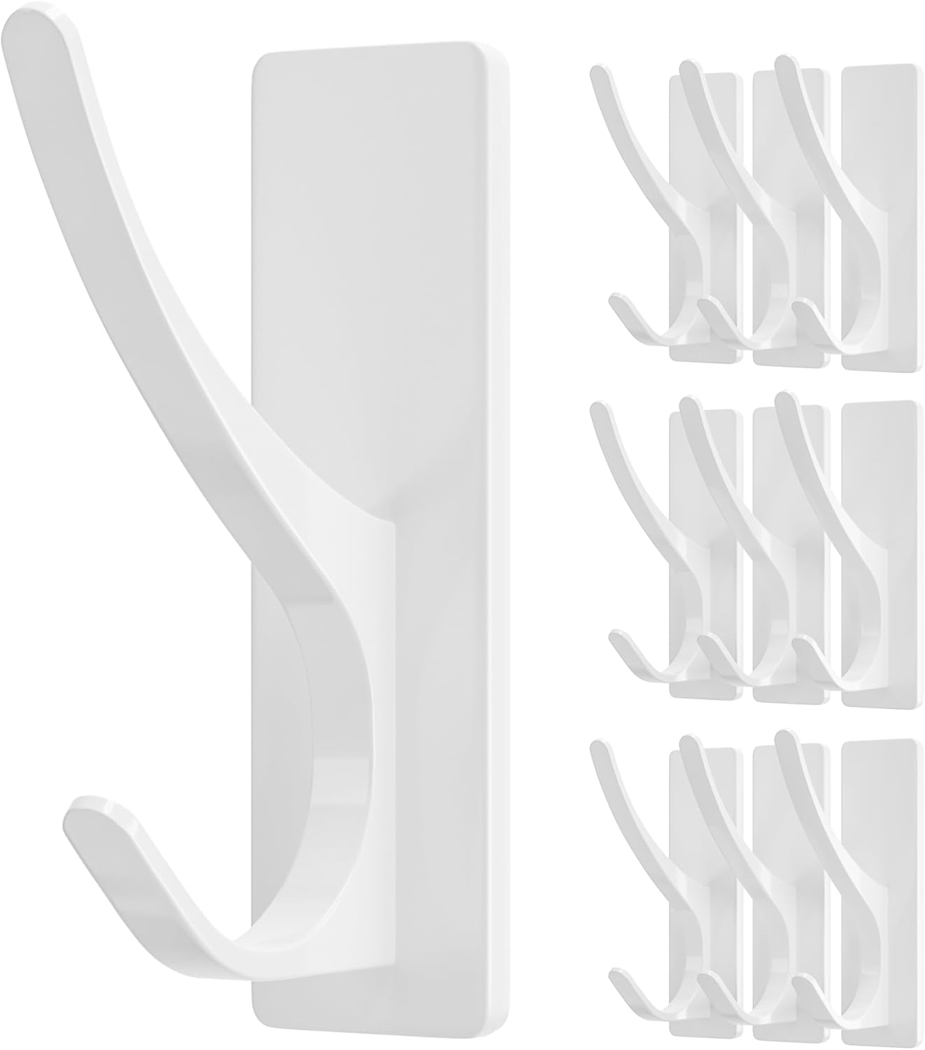 10-Pack Stick on Hooks, Special Hooks with Extra Sticky 6KG Max Capacity, Innova...