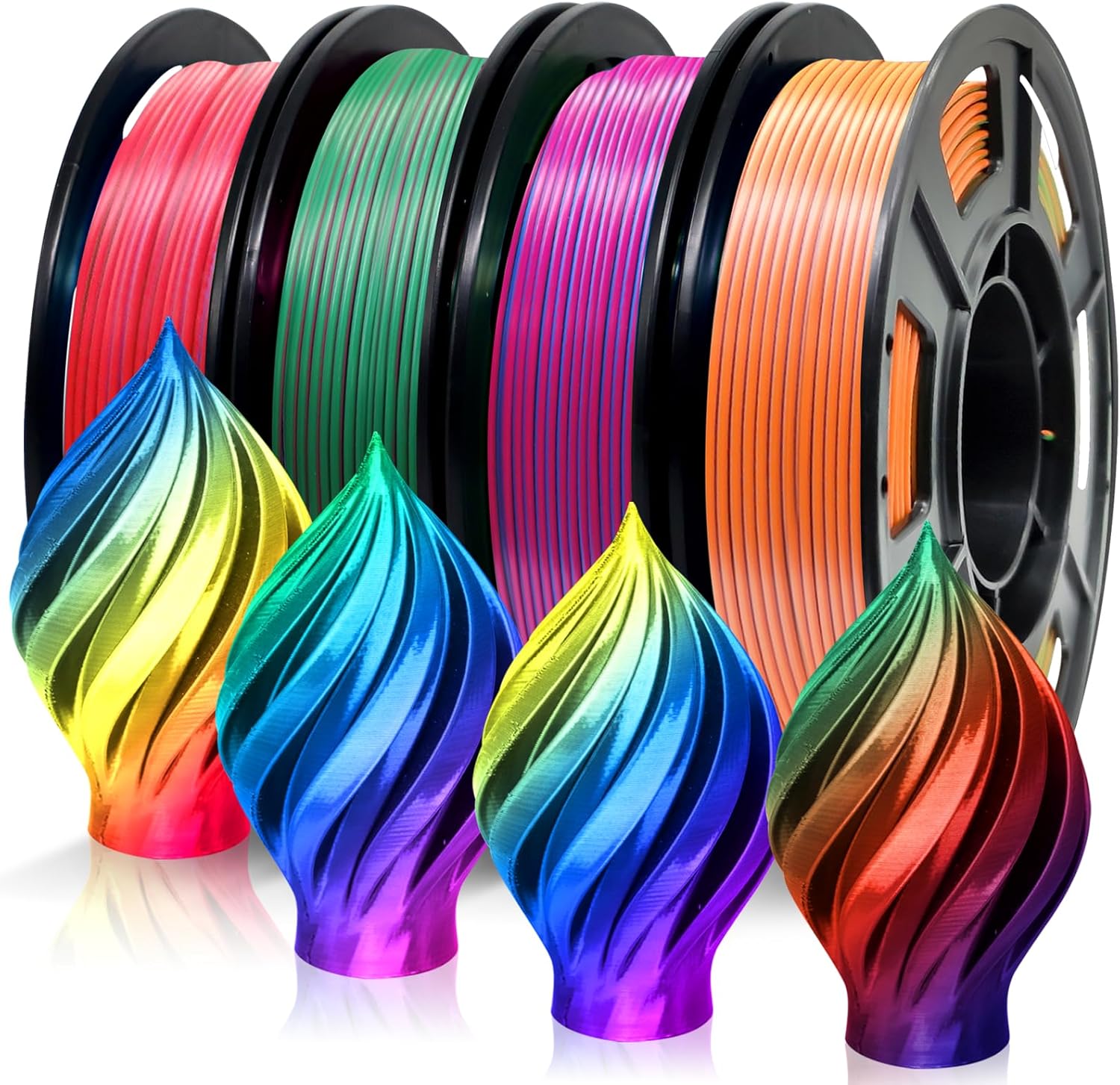 Eono PLA Filament, Special 1.75mm Tricolor PLA 3D Printer Filament, Innovative C...