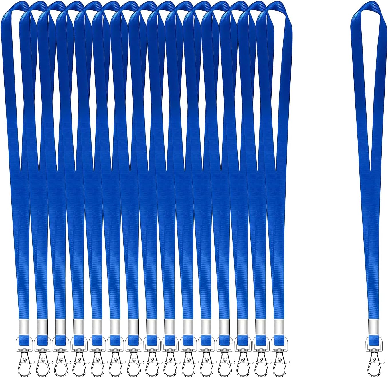XHDA 50PCS Blue Lanyards for Neck, Lanyards for ID Badge, Lanyard with Metal Swi...