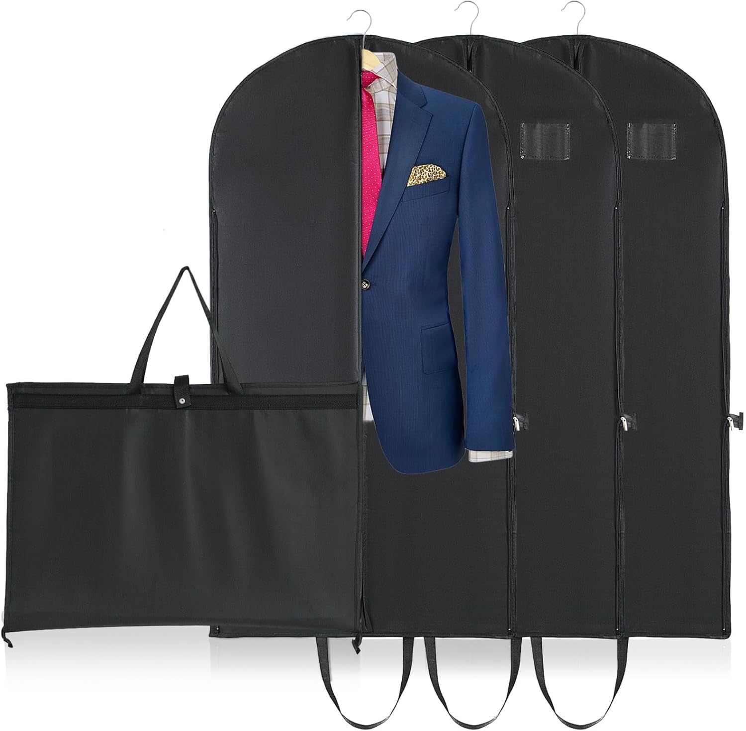Niviy Suit Covers for Men Women, 3 x Clothes Covers with Zip and Handles, Travel...