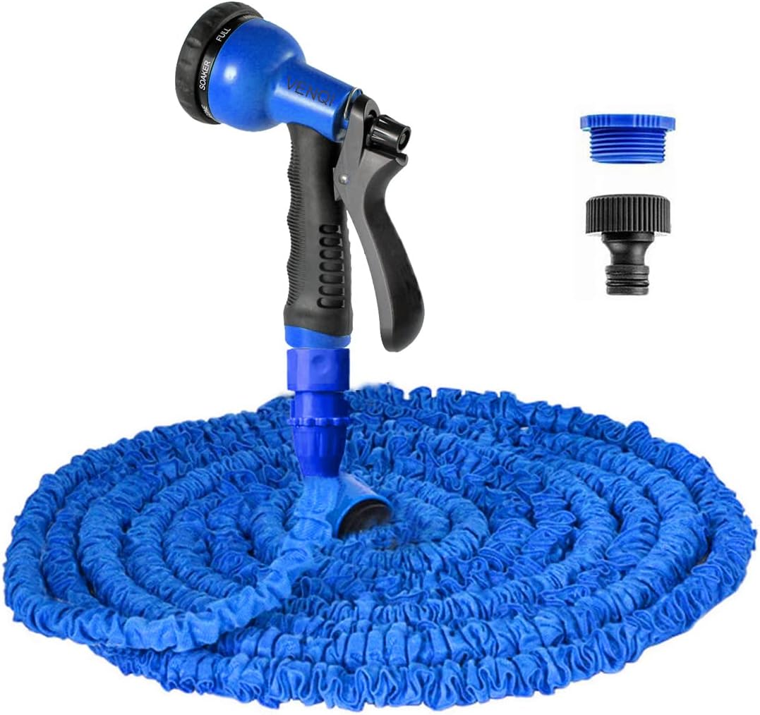 VENQI Expandable Garden Hose Pipe 50ft/15m Flexible Expanding Magic Water Hose w...