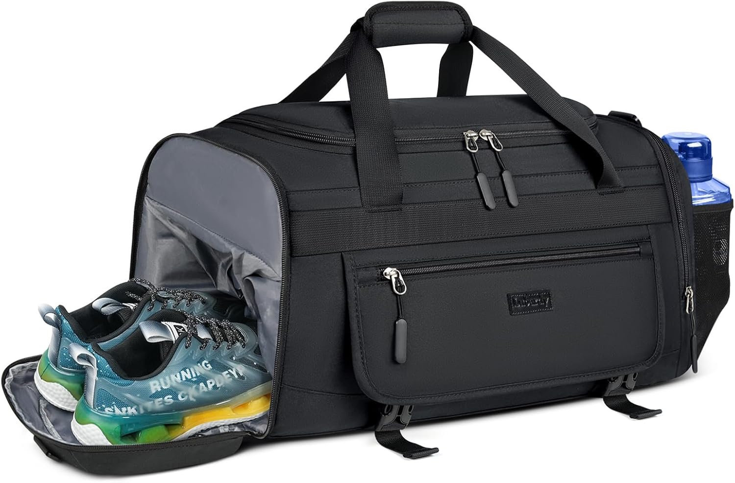 IGOLUMON 55L Mens Sports Gym Bag with Wet Pocket & Shoe Compartment, Travel Duff...