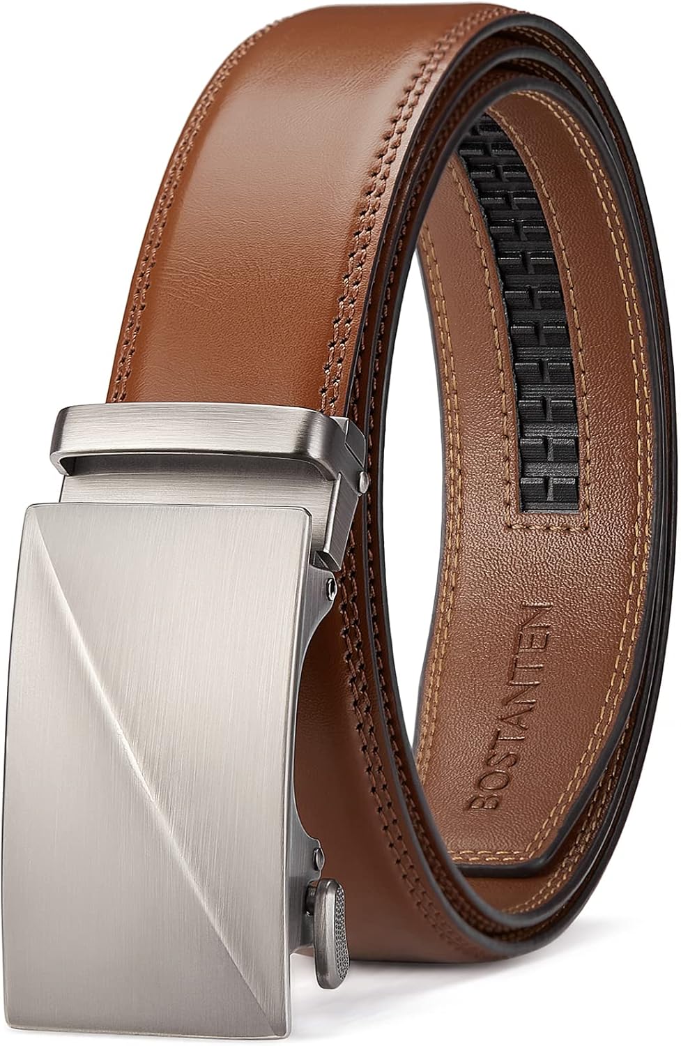 BOSTANTEN Leather Ratchet Belts for Men - Ratchet Mens Belt 1 3/8" with Adjustab...