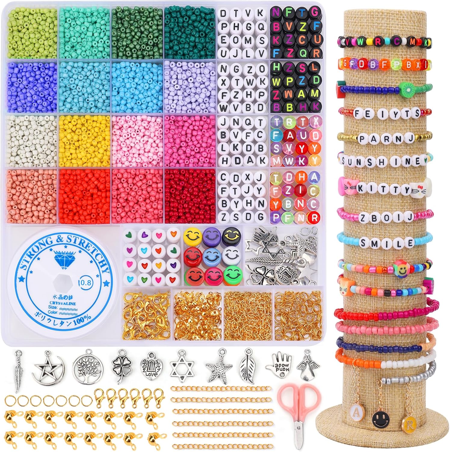 High-Quality 8100PCS 3mm Glass Seed Beads Bracelets Making Kit, Special Jewelry...