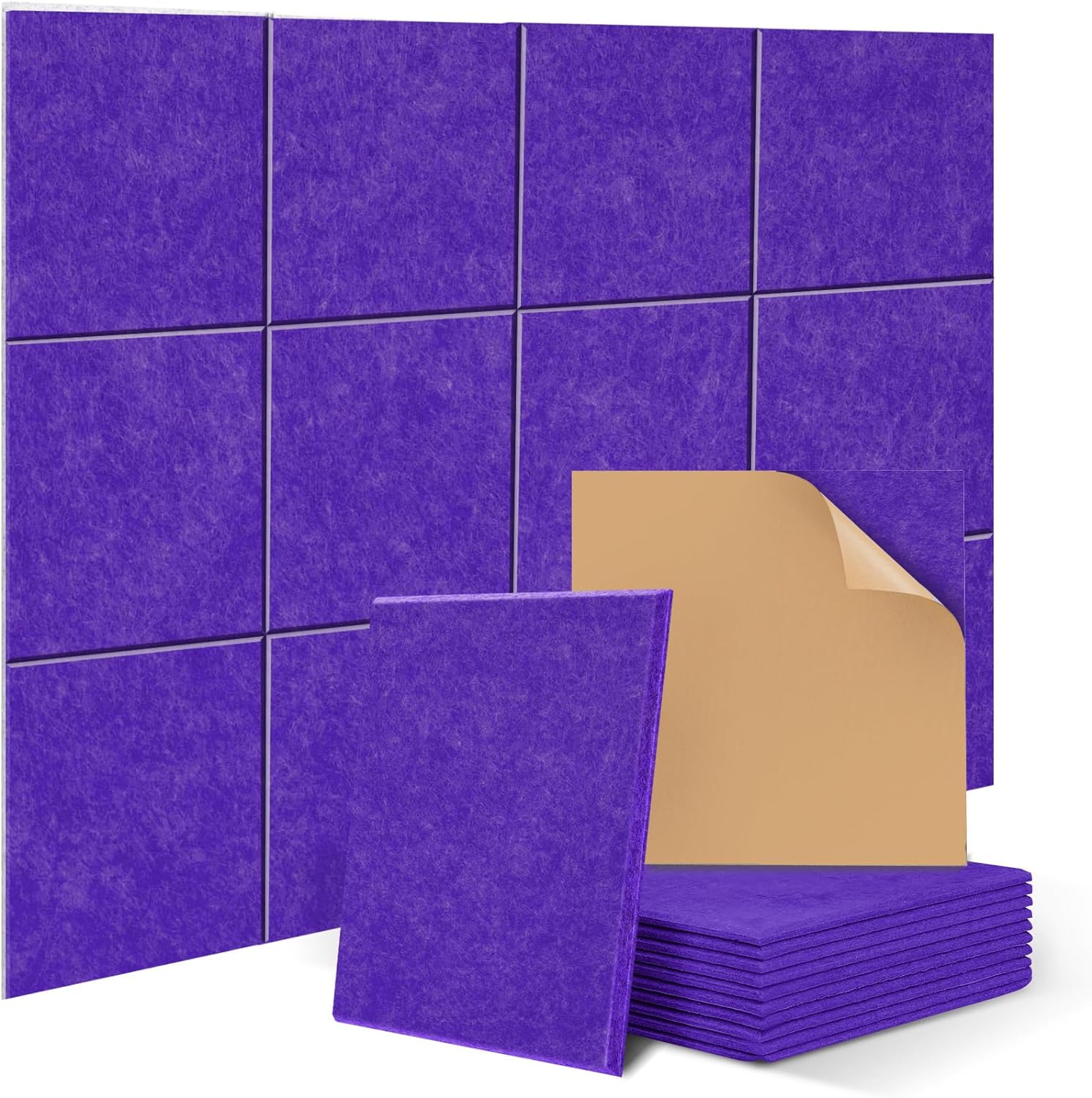 JAMELO 12pcs Acoustic Absorption Panels Set, 30x30x1cm Studio Soundproofing Foam...