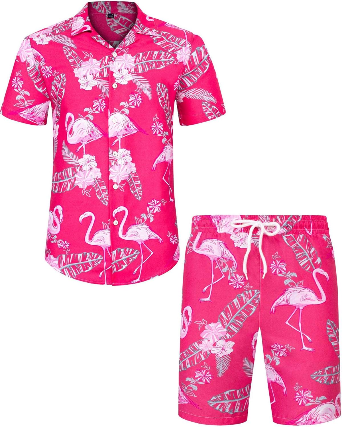 Men’s Set, J.VER Hawaiian Shirt and Shorts Set, Special Regular Fit, Unique Casu...