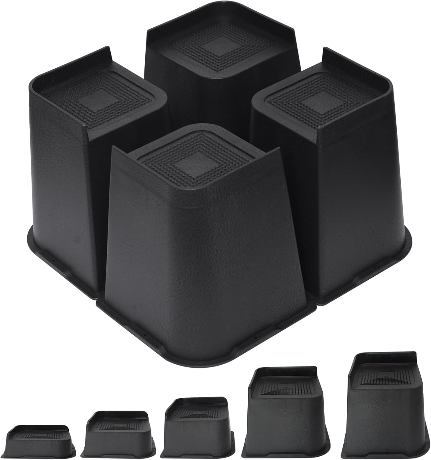 MYMULIKE Bed Risers 2 inch, 3 inch, 4 inch, 6 inch or 8 inch Heavy Duty Furnitur...