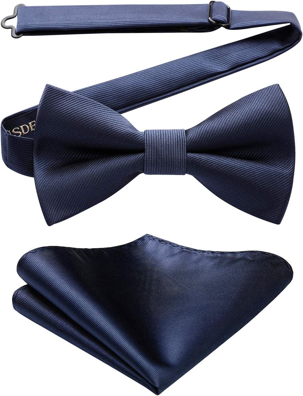 HISDERN Bow Tie for Men Solid Color Pre-tied Bow Tie Adjustable Tuxedo Two Layer...
