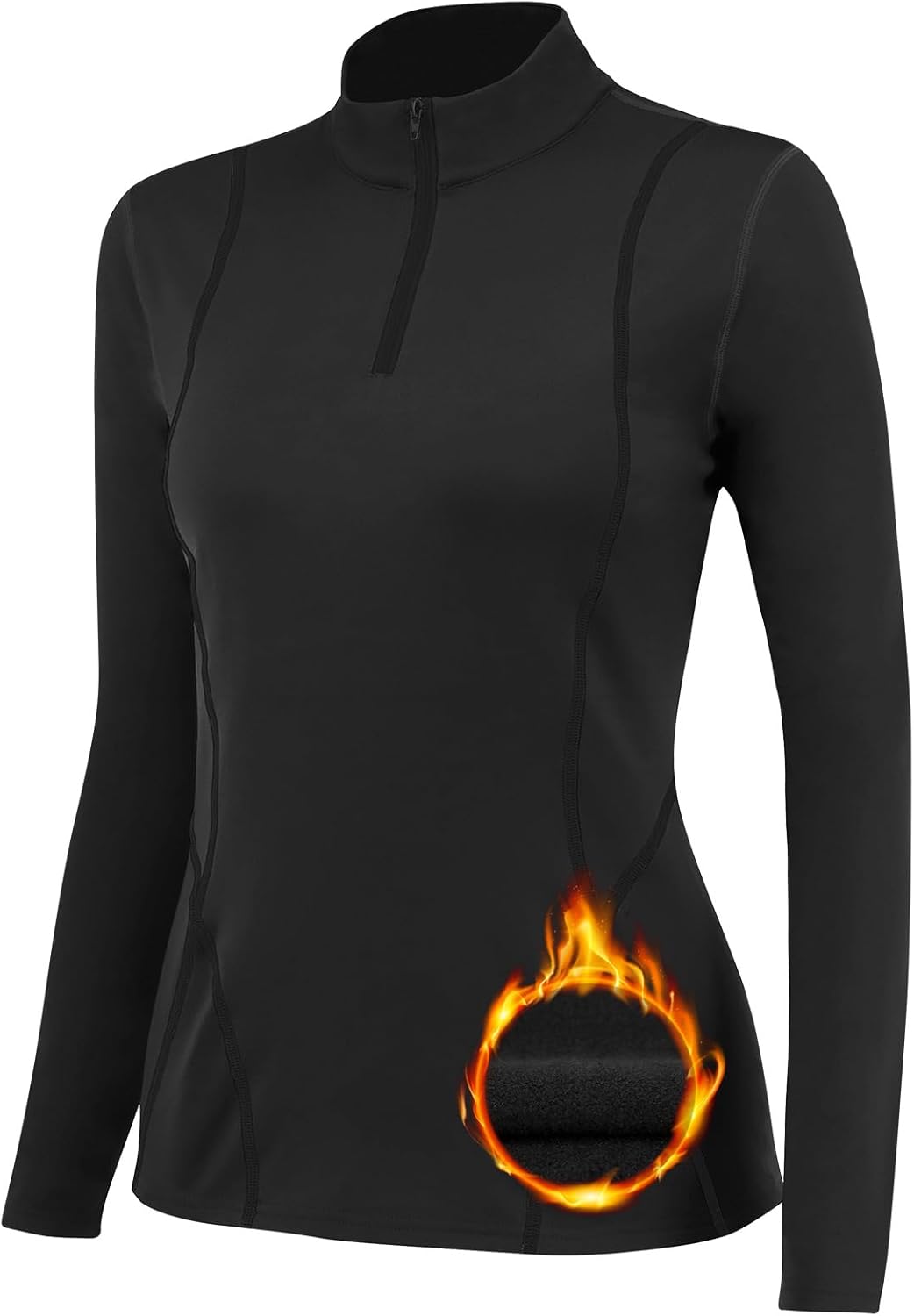 TERODACO Half Zip Thermal Base Layer Women Warm Wicking Ski Base Layers with Mic...