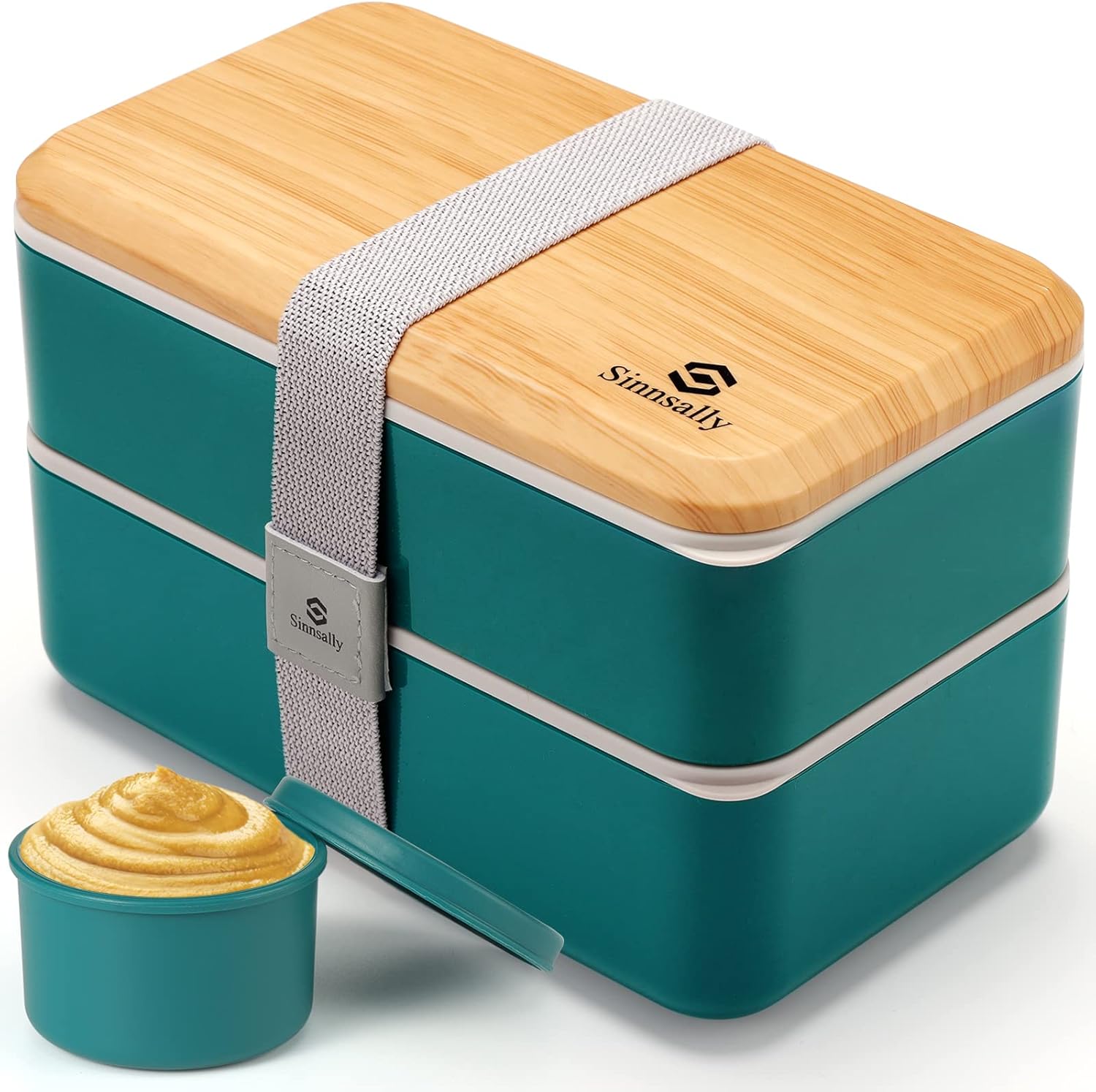 Sinnsally 1400ML Bento Box Lunch Boxes, Stackable Bento Lunch Box for Adults,Lea...