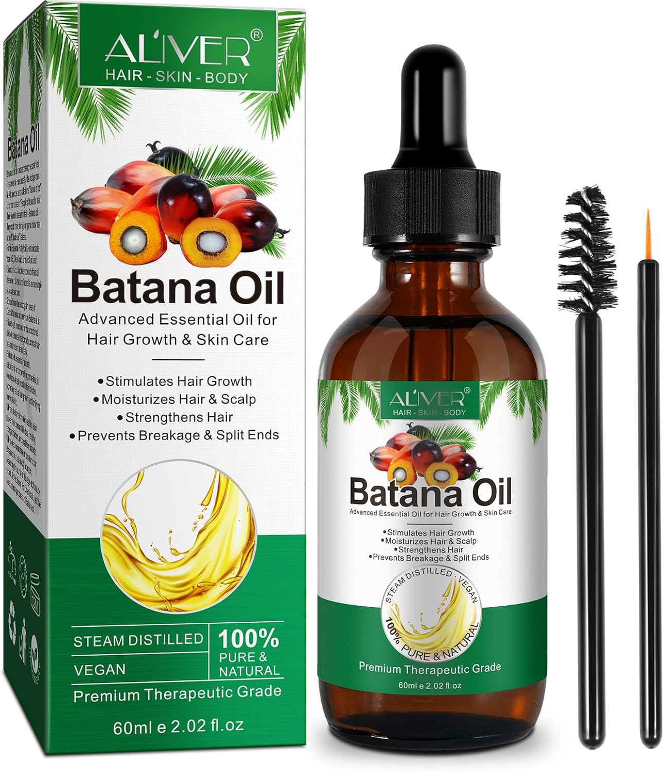 Batana Oil for Hair Growth,100% Pure & Natural Batana Oil for Healthier Thicker...