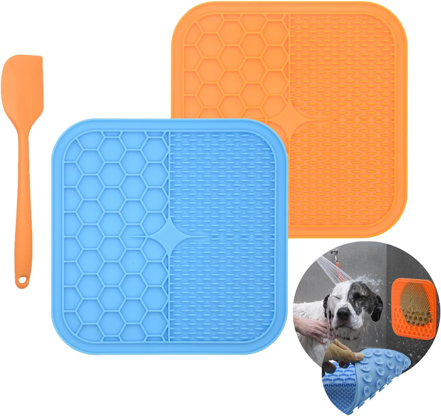 8.2in Slow Dog Lick Mats, Pet Treat Mat with Suction Cup,Licky Mats for Dogs,Dog...