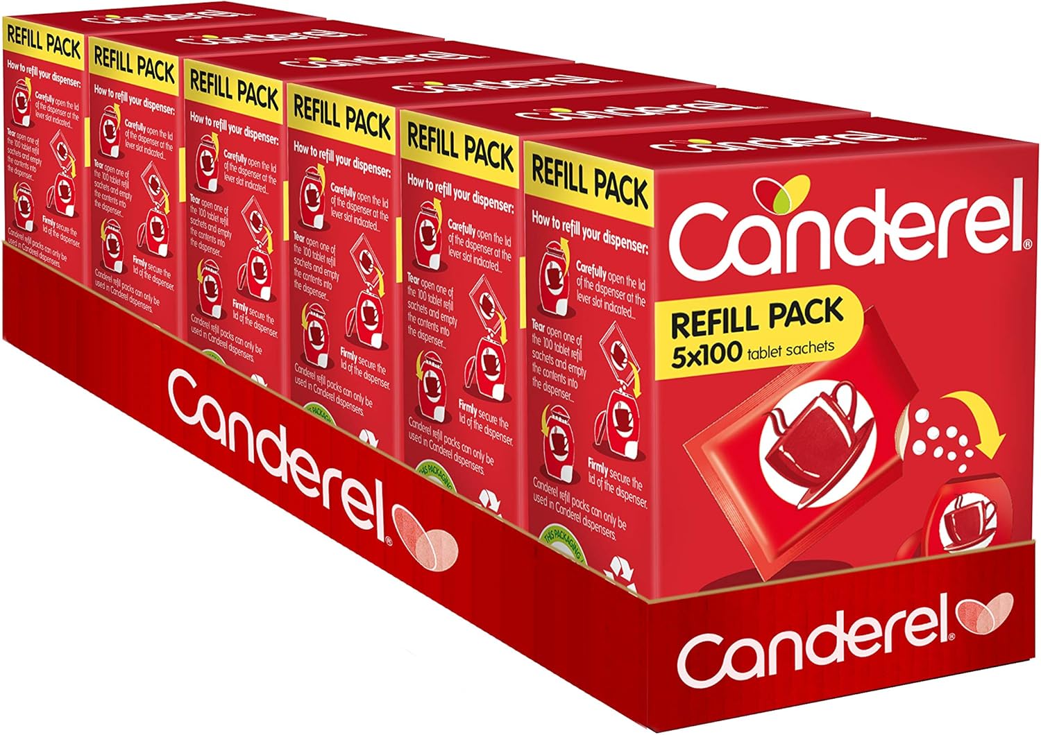 Canderel Sweetener, Special Sweetener Zero Calorie Tablets, Innovative Eco Refil...