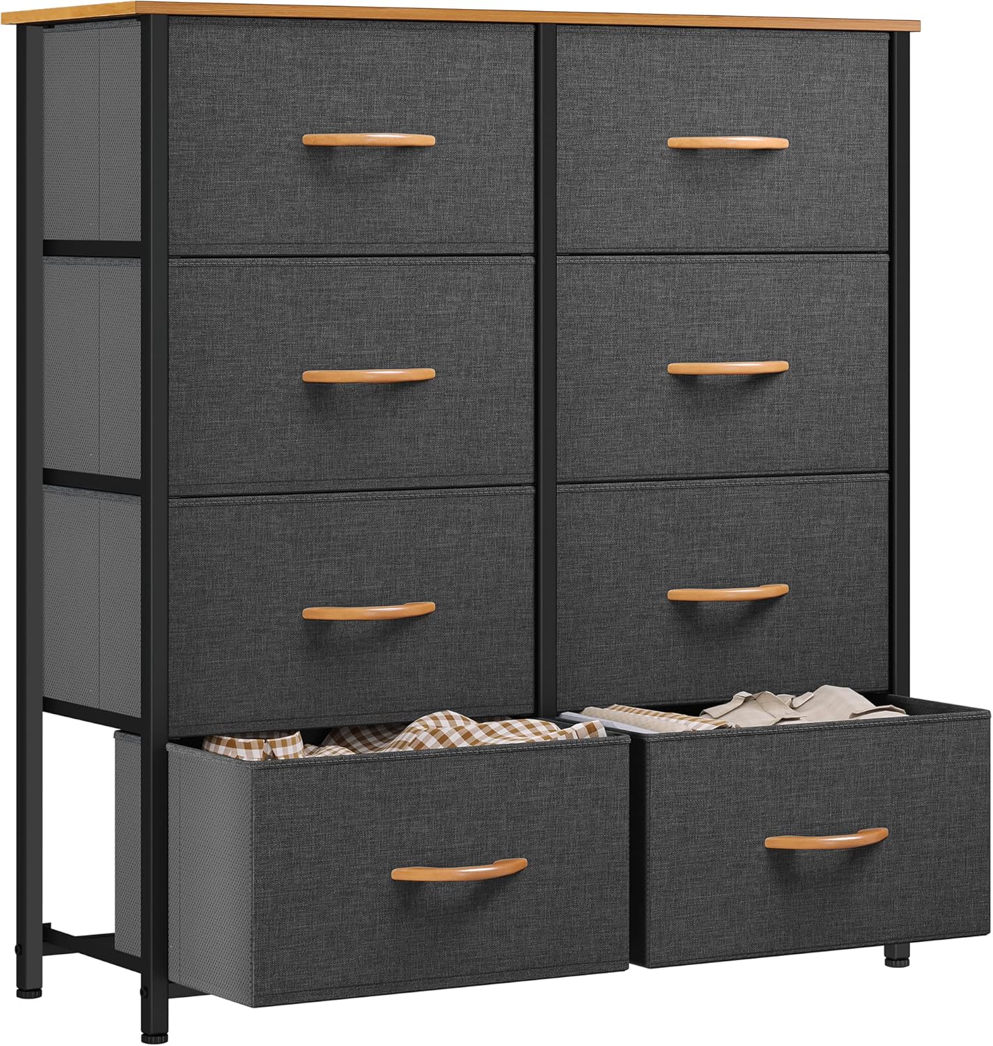 YITAHOME Chest of Drawers with 8 Drawers,Bedroom Drawers, Fabric Dresser with Wo...