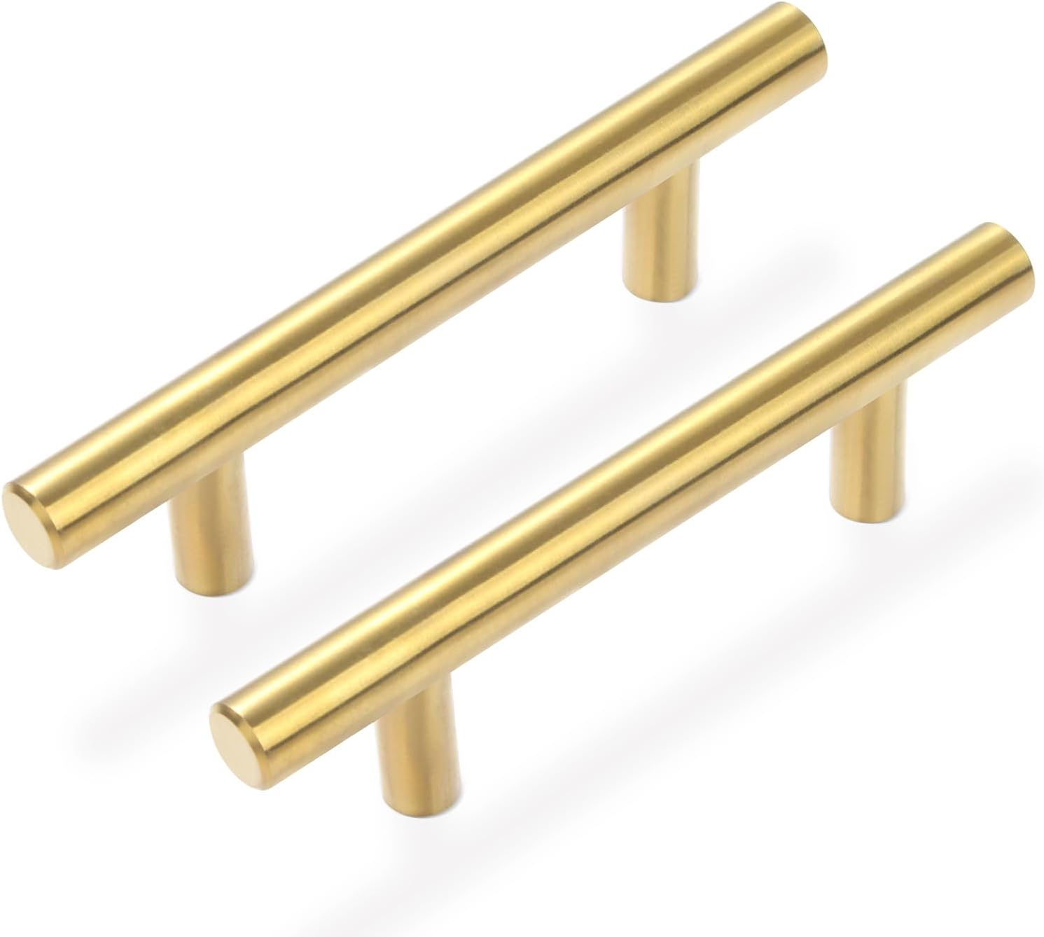 30 Pack Brushed Brass Cabinet Handles Gold 3 Inch Hole Center Cabinet Pulls Stai...