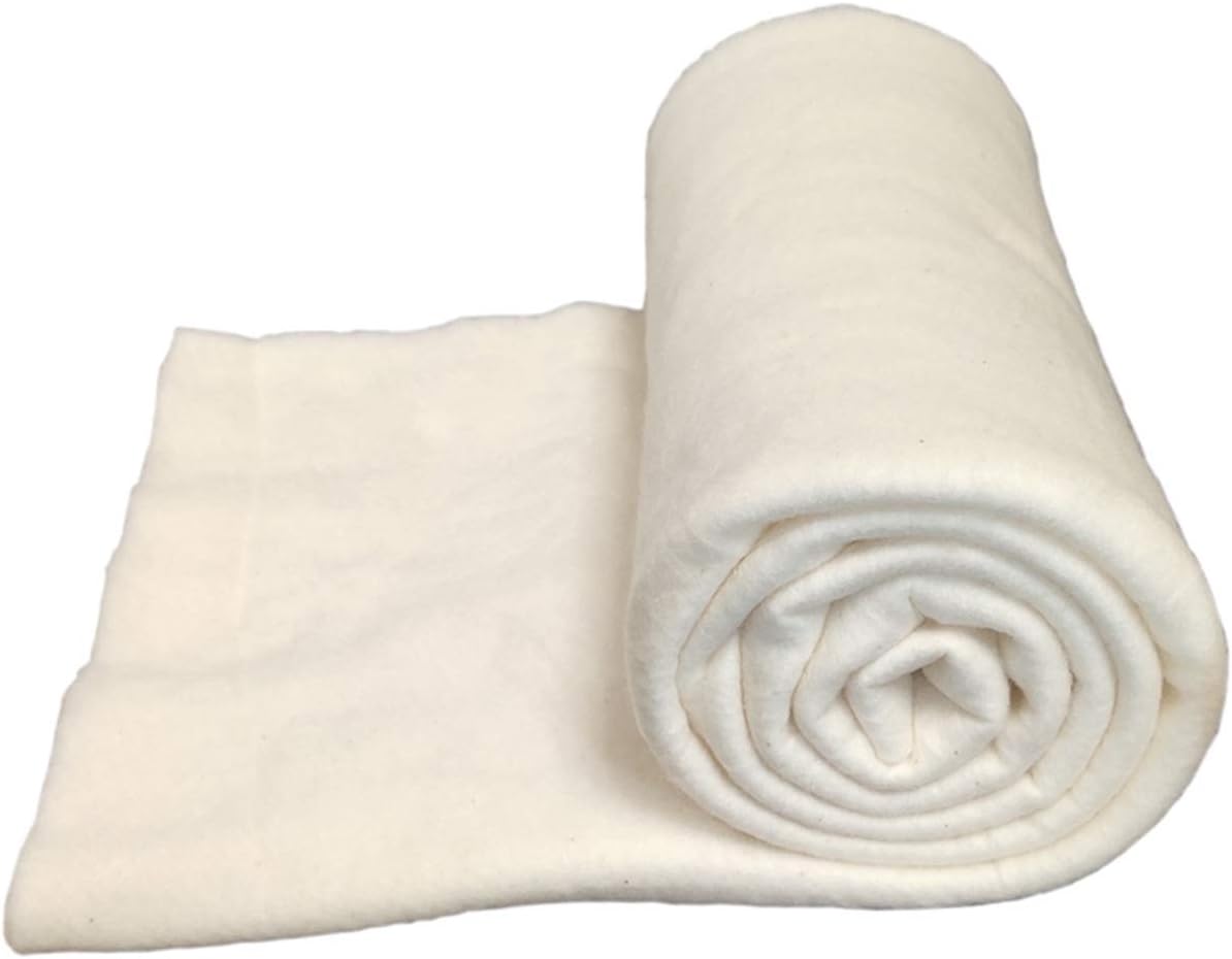 PLANTIONAL Natural Cotton Batting for Quilts: 71-Inch x 79-Inch Light Weight Pur...