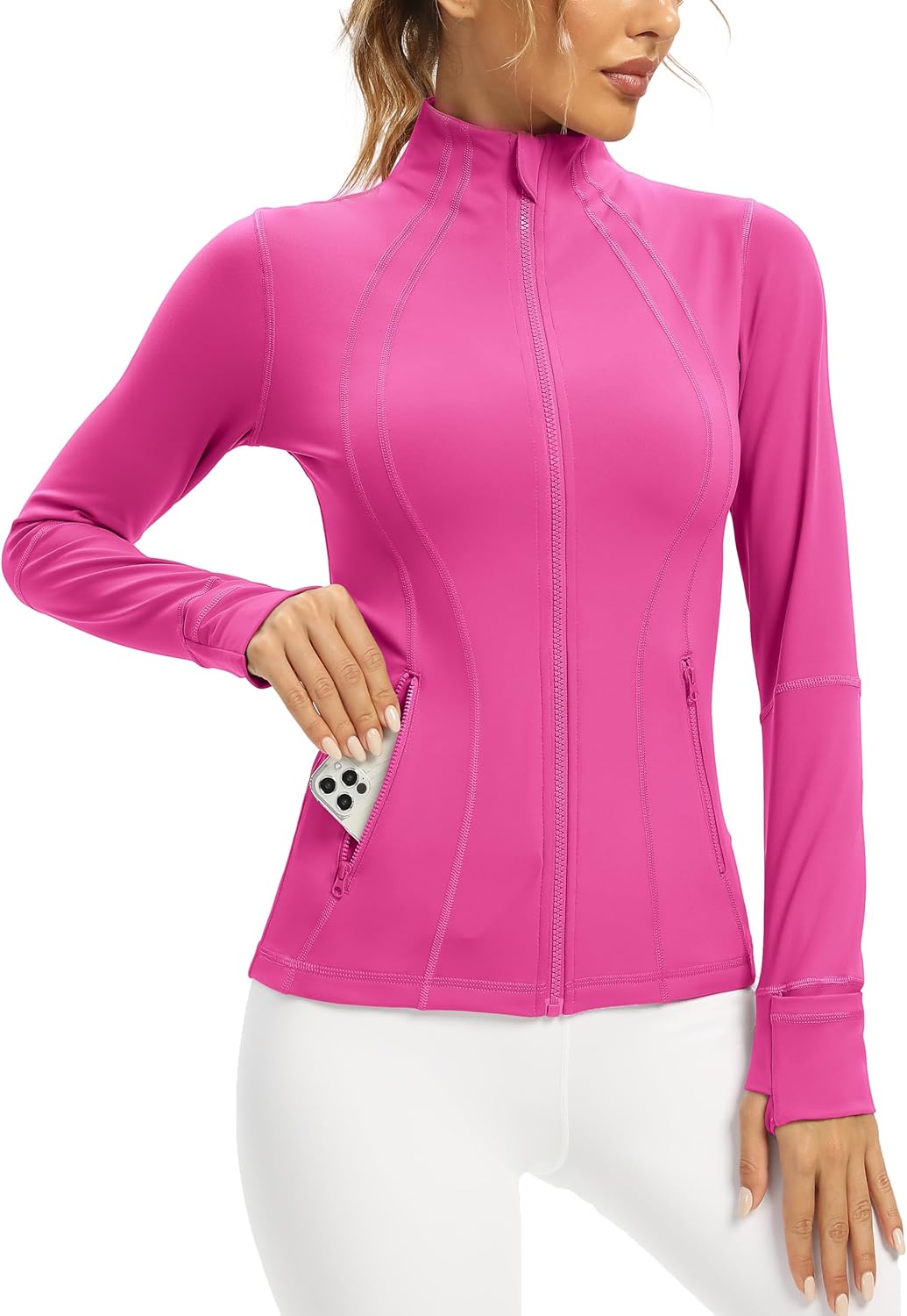 QUEENIEKE Women Athletic Jackets Cottony-Soft Full Zip Slim Fit Workout Running...