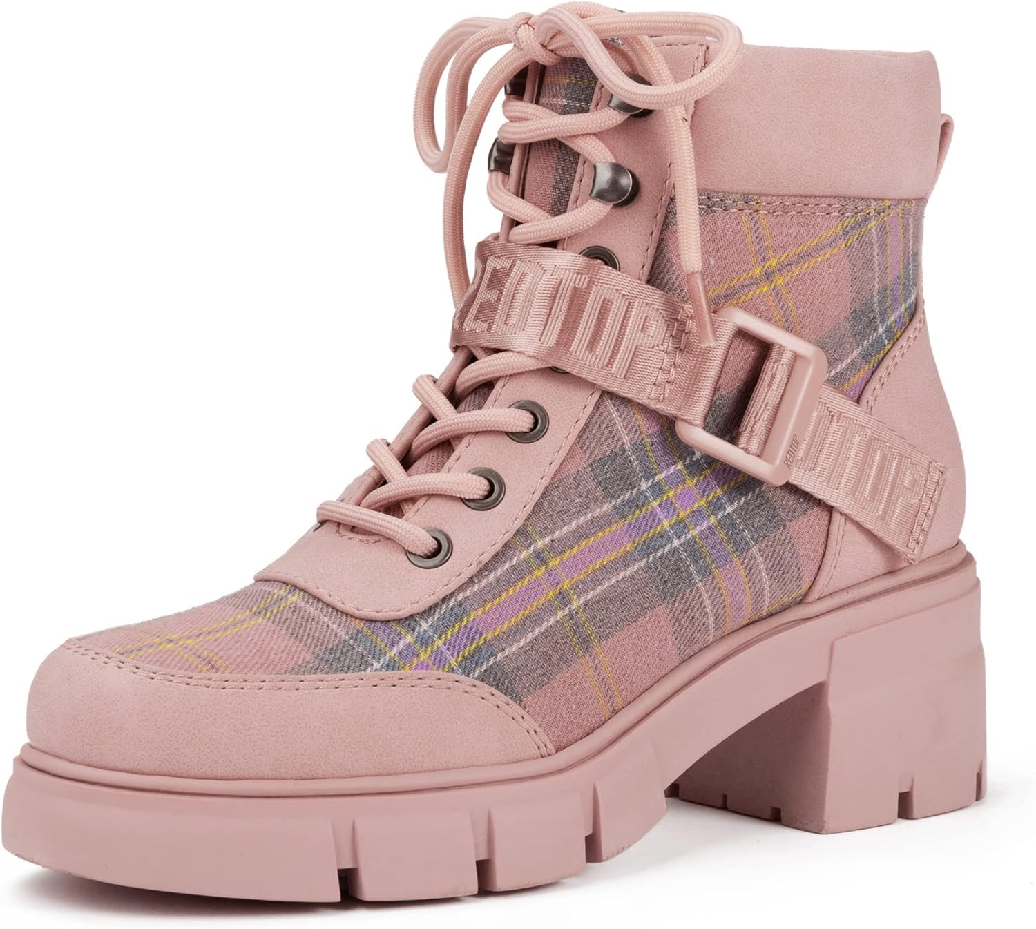 REDTOP Women's Combat Boots, Special Chunky Lug Sole Ankle Boots, Unique Lace Up...