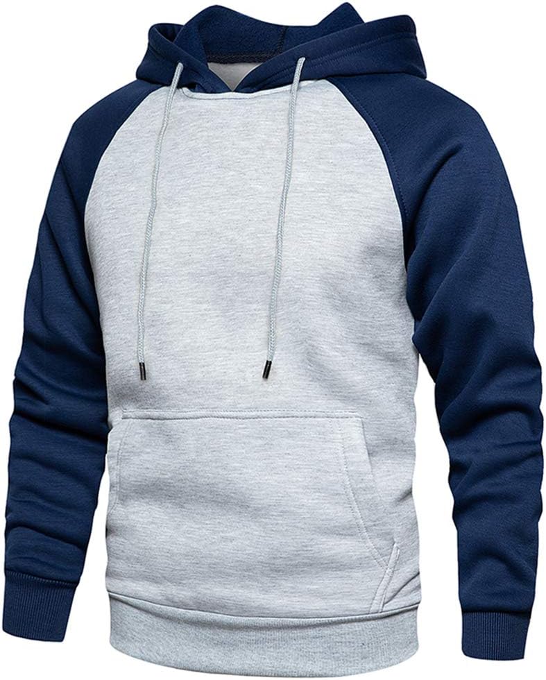 MANLUODANNI Men's Pullover Hoodies Hooded Sweatshirt Patchwork Top Casual Hoody...