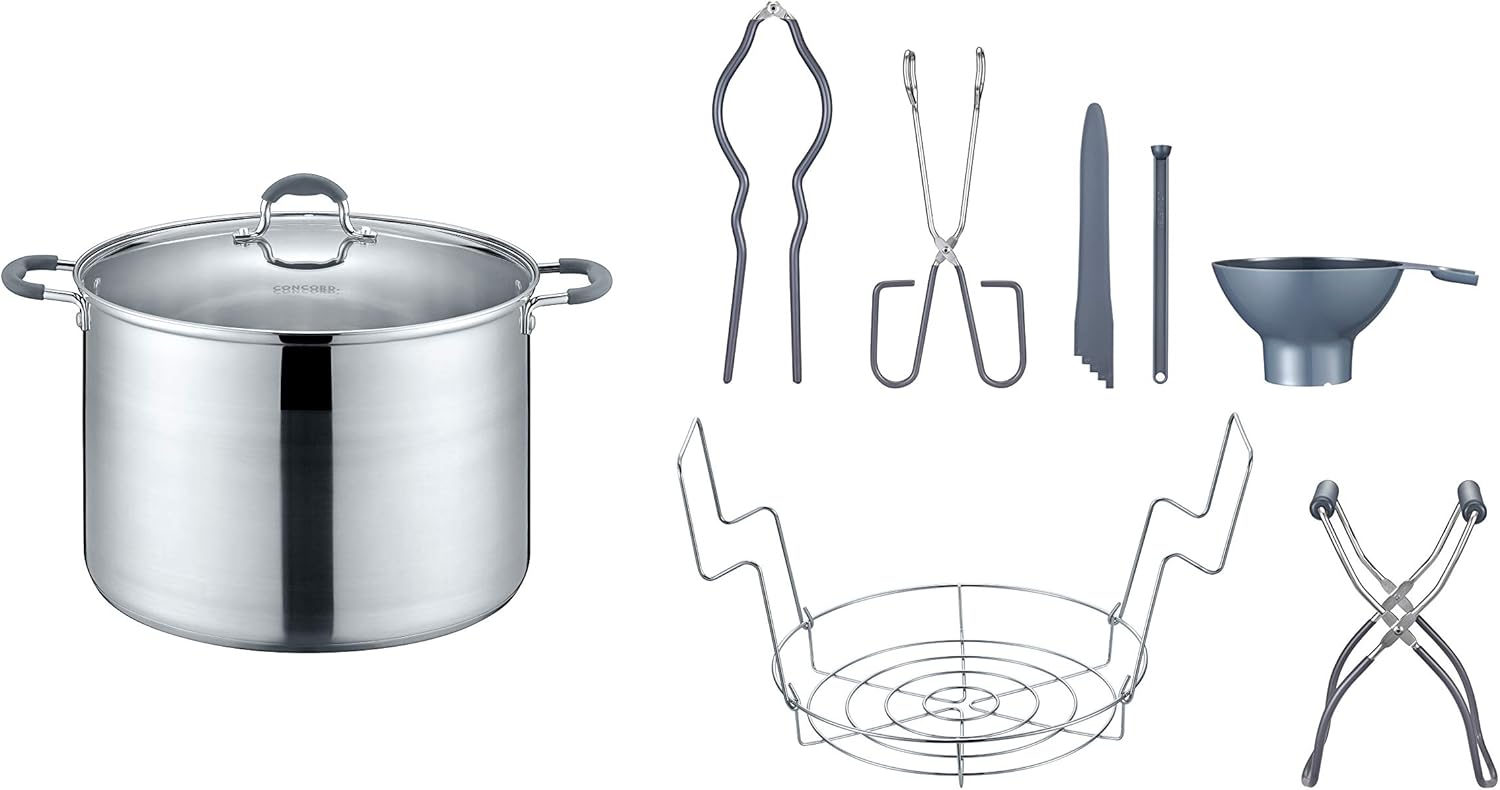 CONCORD 20 Quart Stainless Steel Canning Pot Set, Special Canning Pot with Canni...