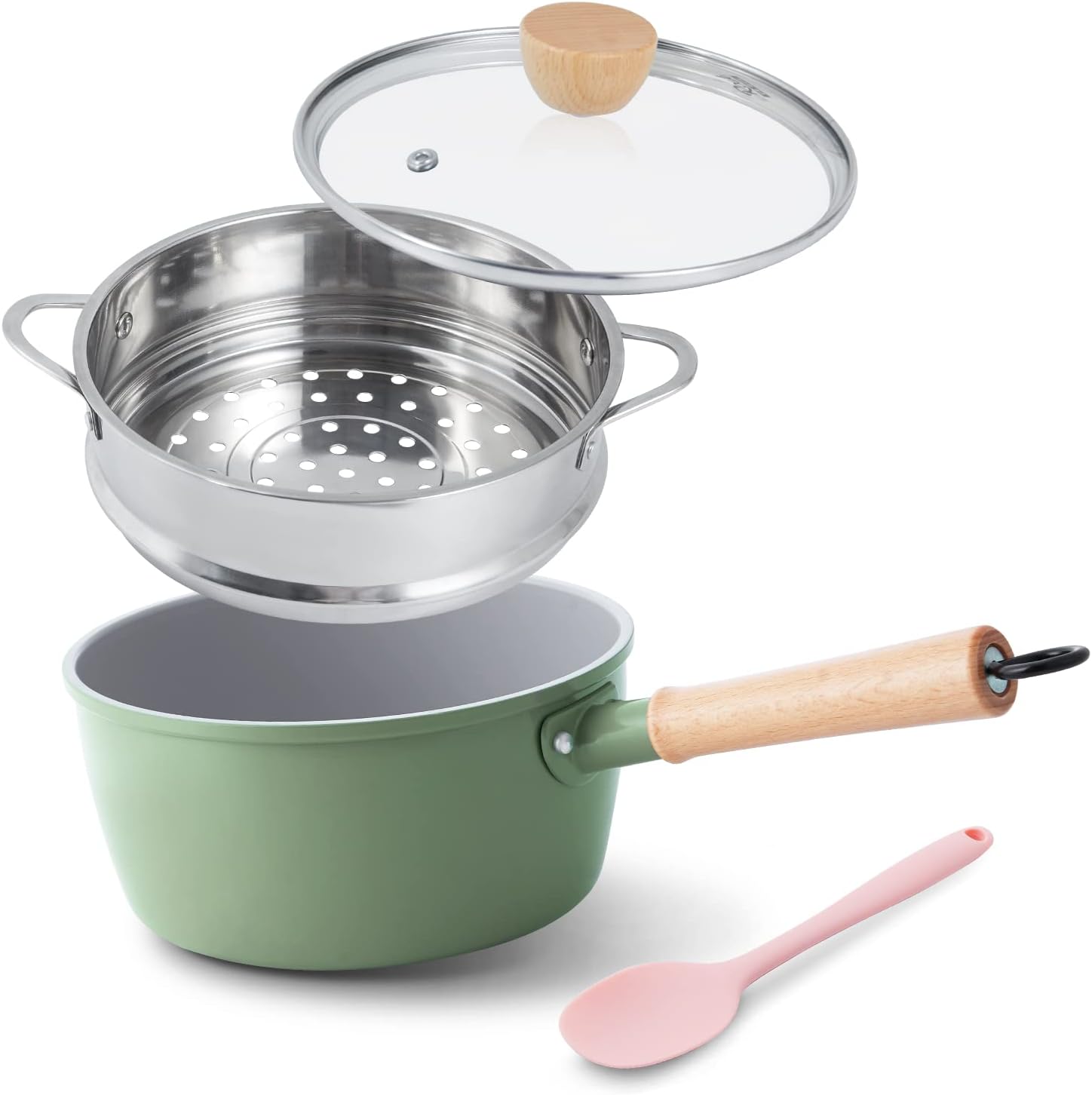ROCKURWOK Ceramic Nonstick Sauce Pan, Special Cooking Pot with Lid, Innovative 2...