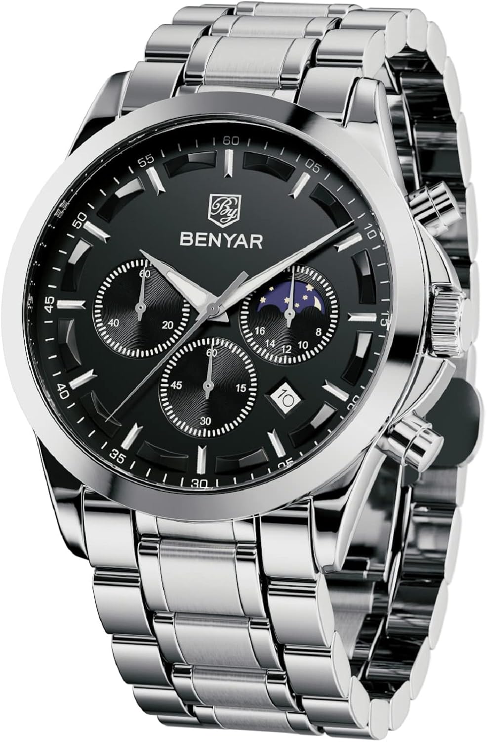 BENYAR Mens Watches Waterproof Wrist Watch for Men Multifunction Chronograph Bla...