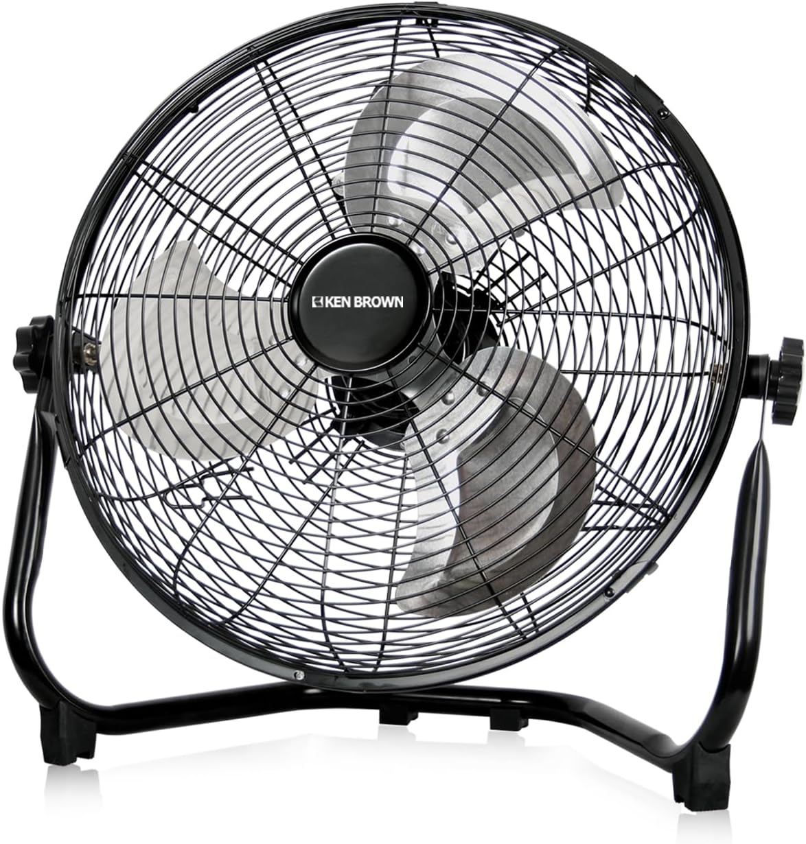 KEN BROWN 14 Inch High Velocity Floor Fan 3-Speed 360° Adjustable Tilting Powerf...