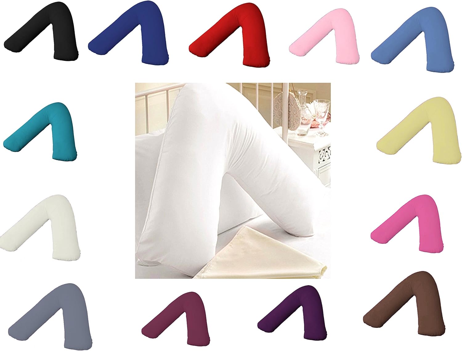 AmigoZone Orthopaedic-Luxury V Shaped Pillow Nursing, Pregnency, Back Support Wi...