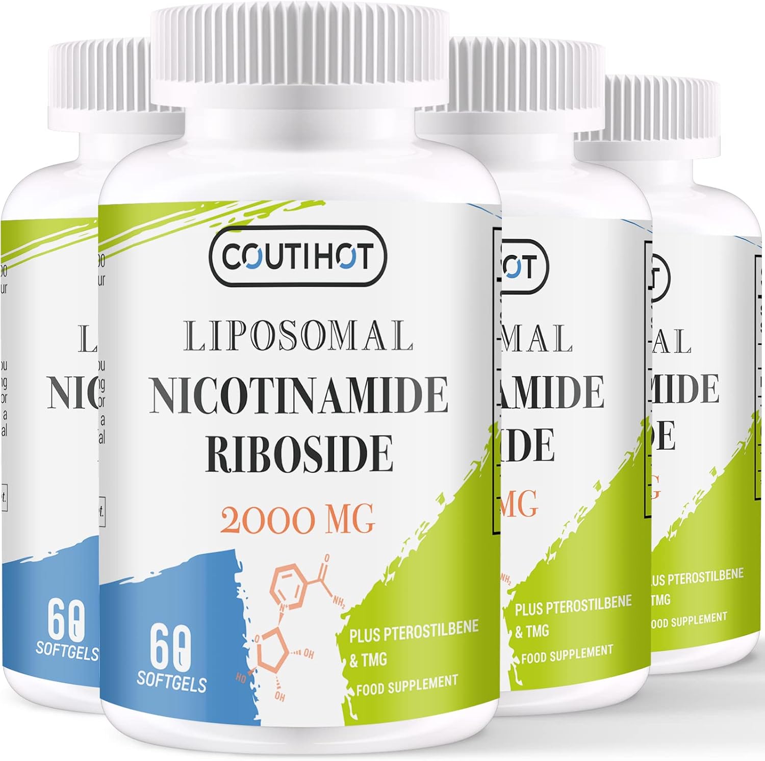 Coutihot Liposomal Nicotinamide Riboside TMG & Trans-Pterostilbene 2000MG, Ultra...