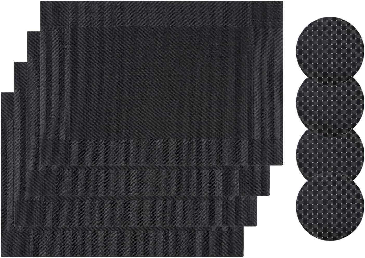Famibay Placemats and Coasters Sets of 4 Kitchen Place Mats Washable Heat Resist...