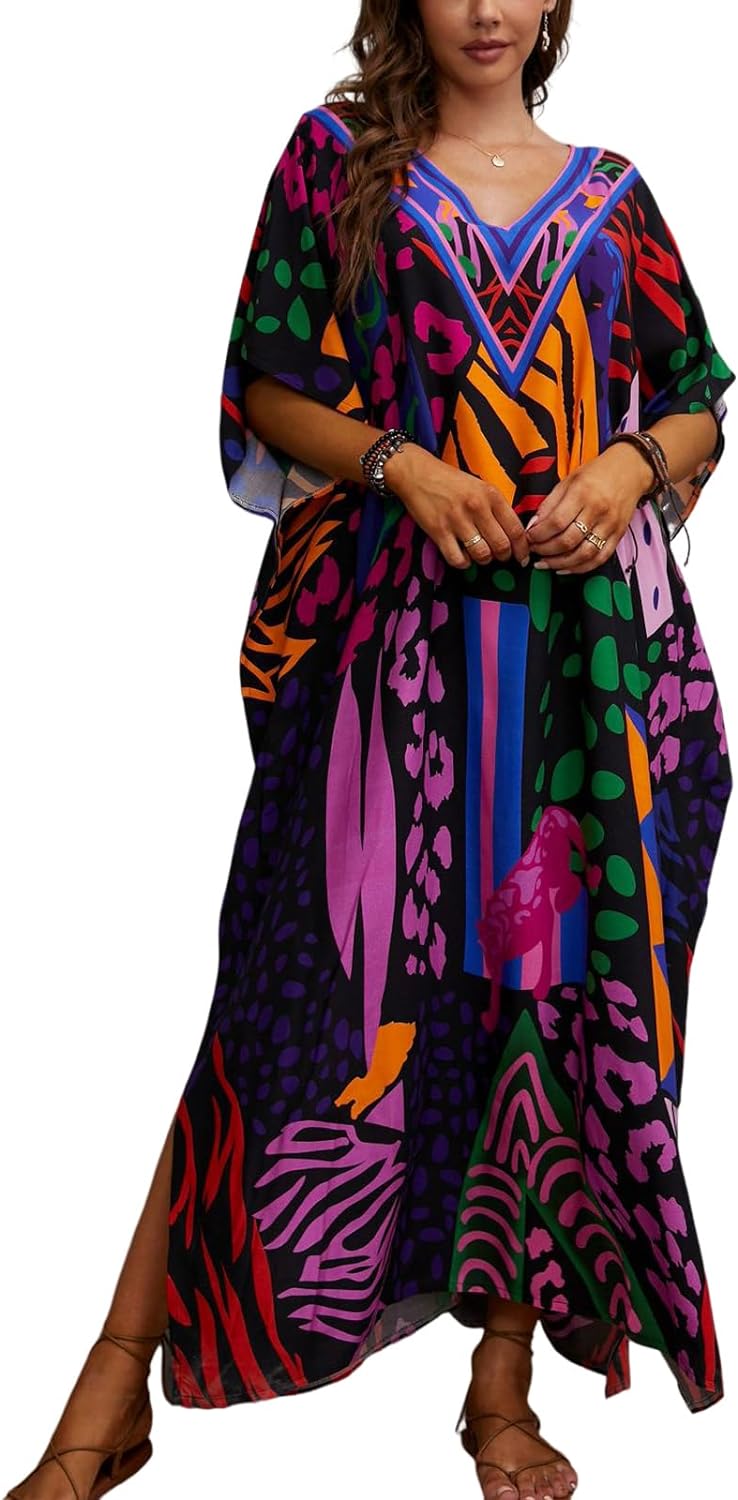 Kaftan Dresses for Women Plus Size Bathing Suit Cover up Caftan Maxi Beach Dress...