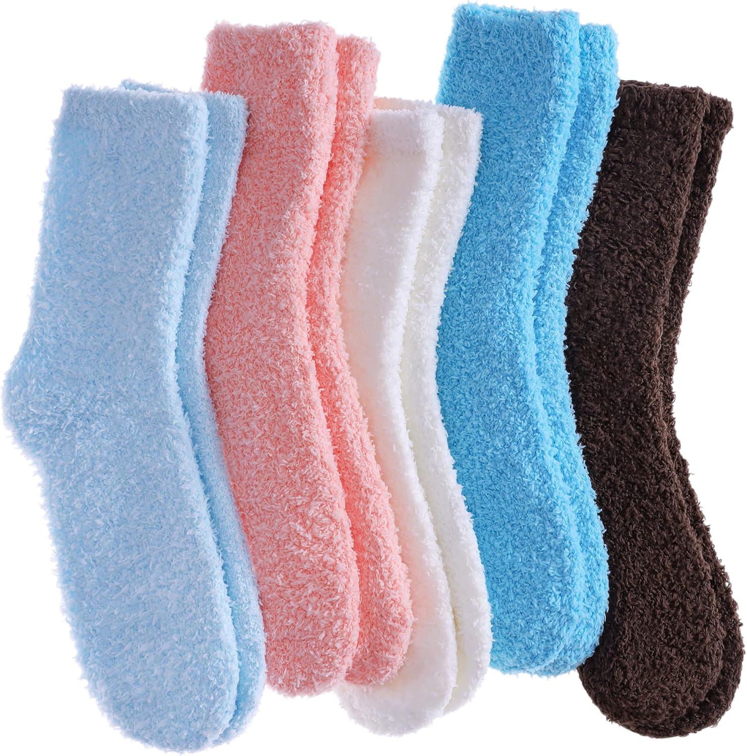 LANLEO 5/6 Pairs, Special Super Soft Fuzzy Slipper Socks, Innovative Plush Warm...