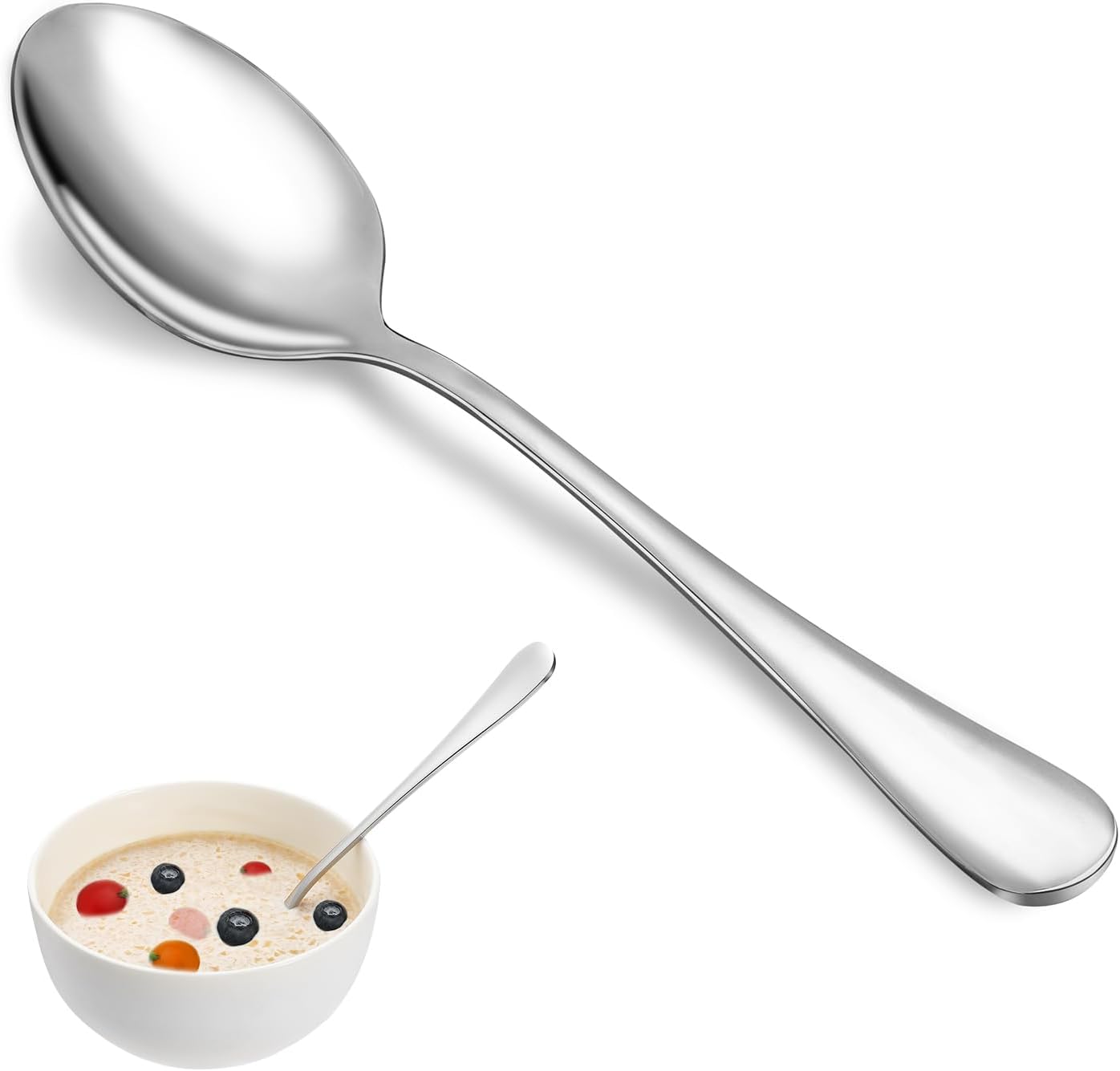 Dinner Spoon Set,16 Pcs 7.3" Tablespoons,Premium Food Grade 18/10 Stainless Stee...