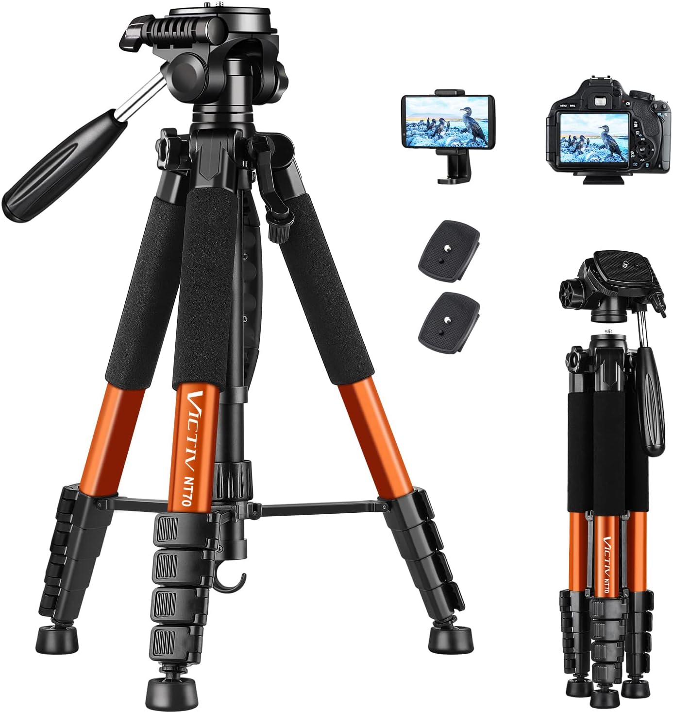 Victiv Tripod for Camera 72inch, Lightweight Aluminum Tripod for Travel, Phone T...