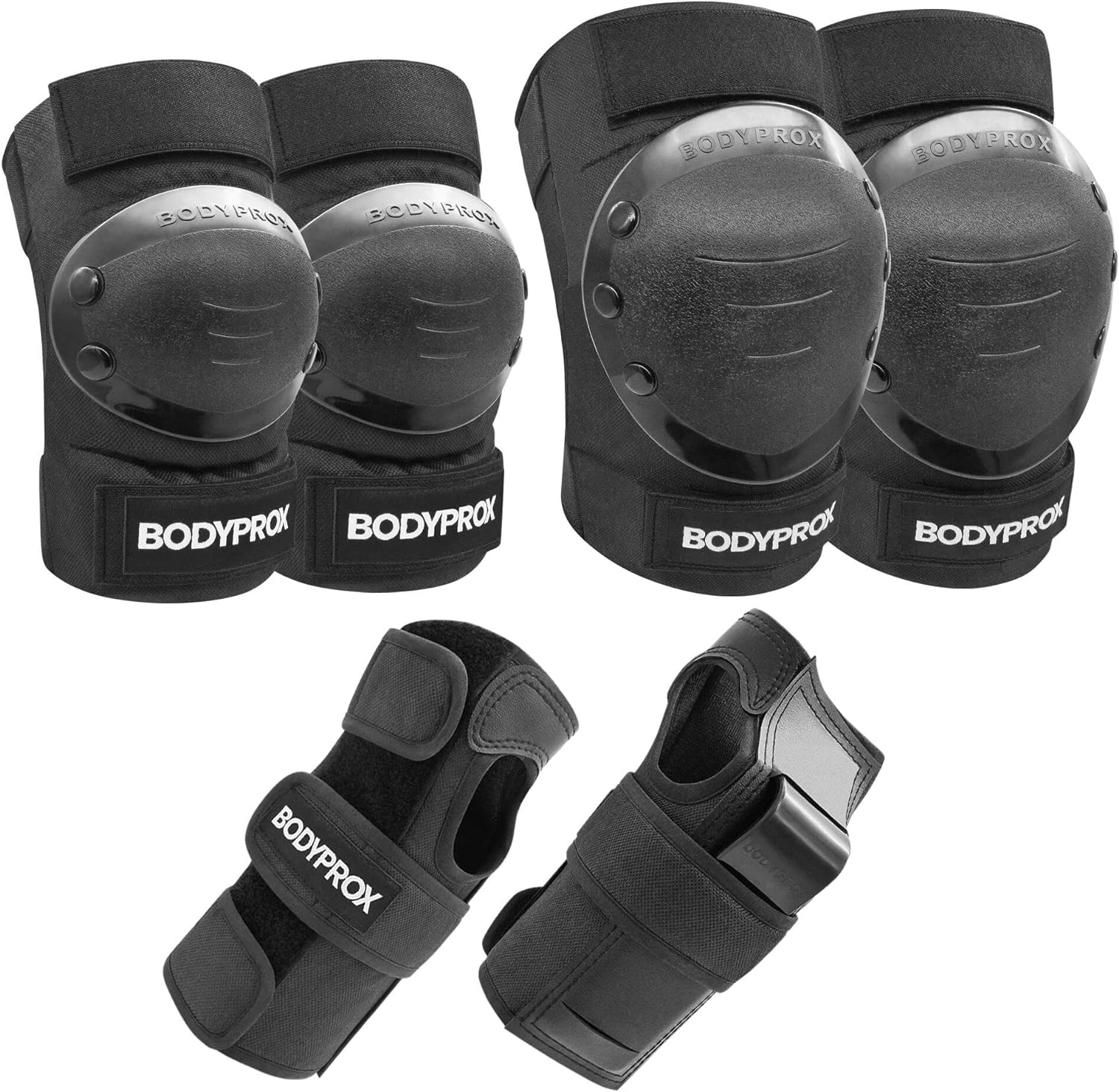 BODYPROX Knee Pads Elbow Pads Wrist Guards Set for Inline Skating, Skateboarding...