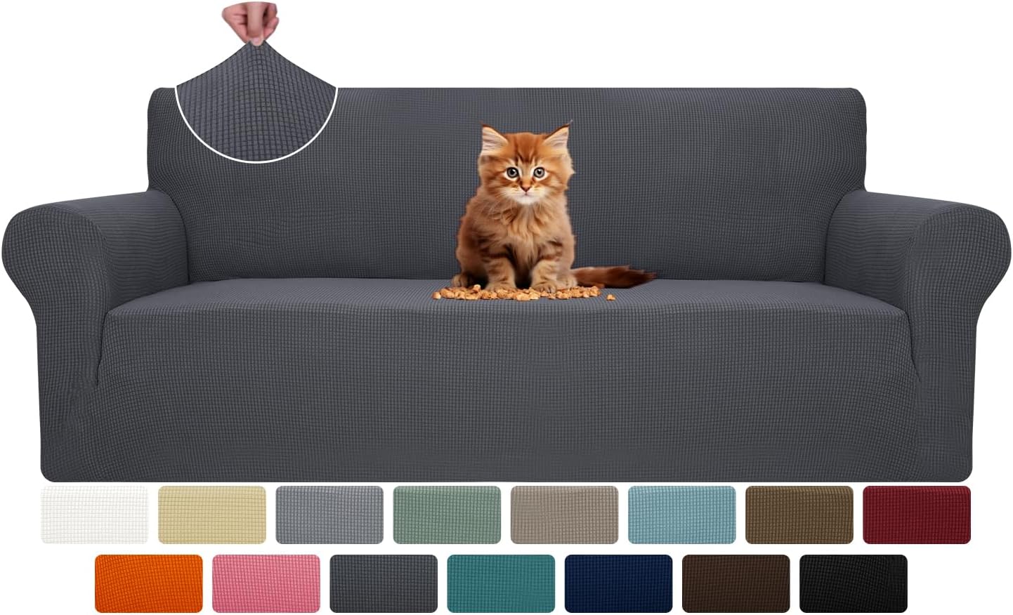 MAXIJIN Super Stretch Couch Cover for 3 Cushion Couch, 1-Piece Universal Sofa Co...