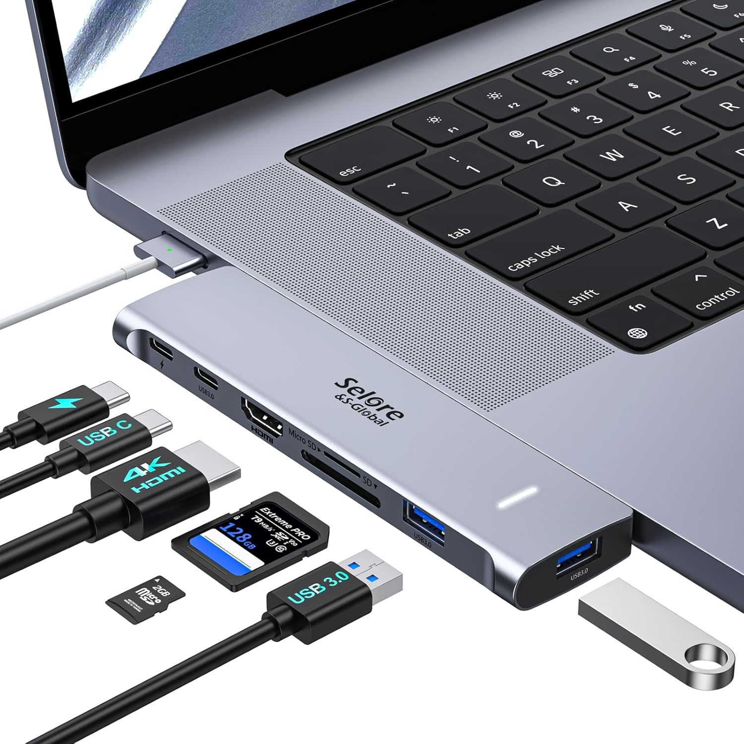 USB C Adapter HDMI Hub for MacBook Pro/Air M1 M2 2023 2022 2021 13"15"16",Mac US...