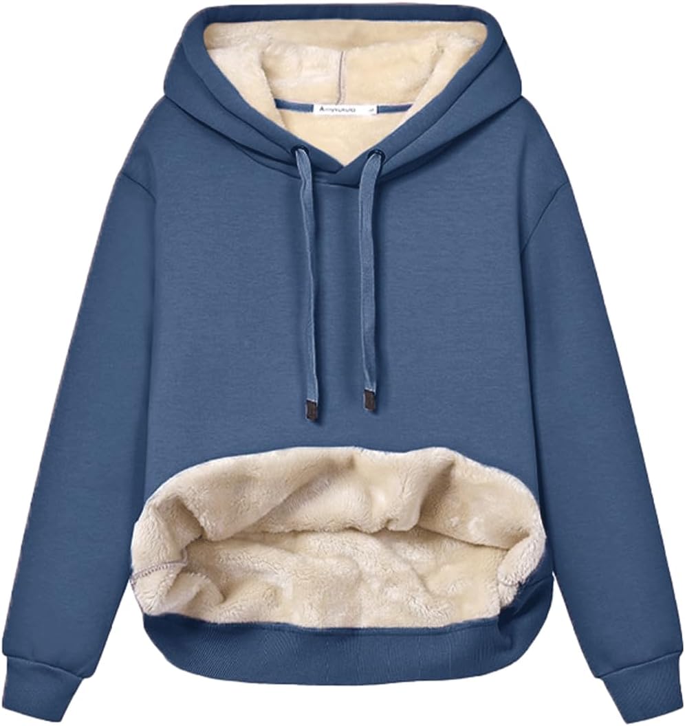 Haellun Womens Casual Winter Pullover, Special Fleece Sherpa Lined Hooded Sweats...